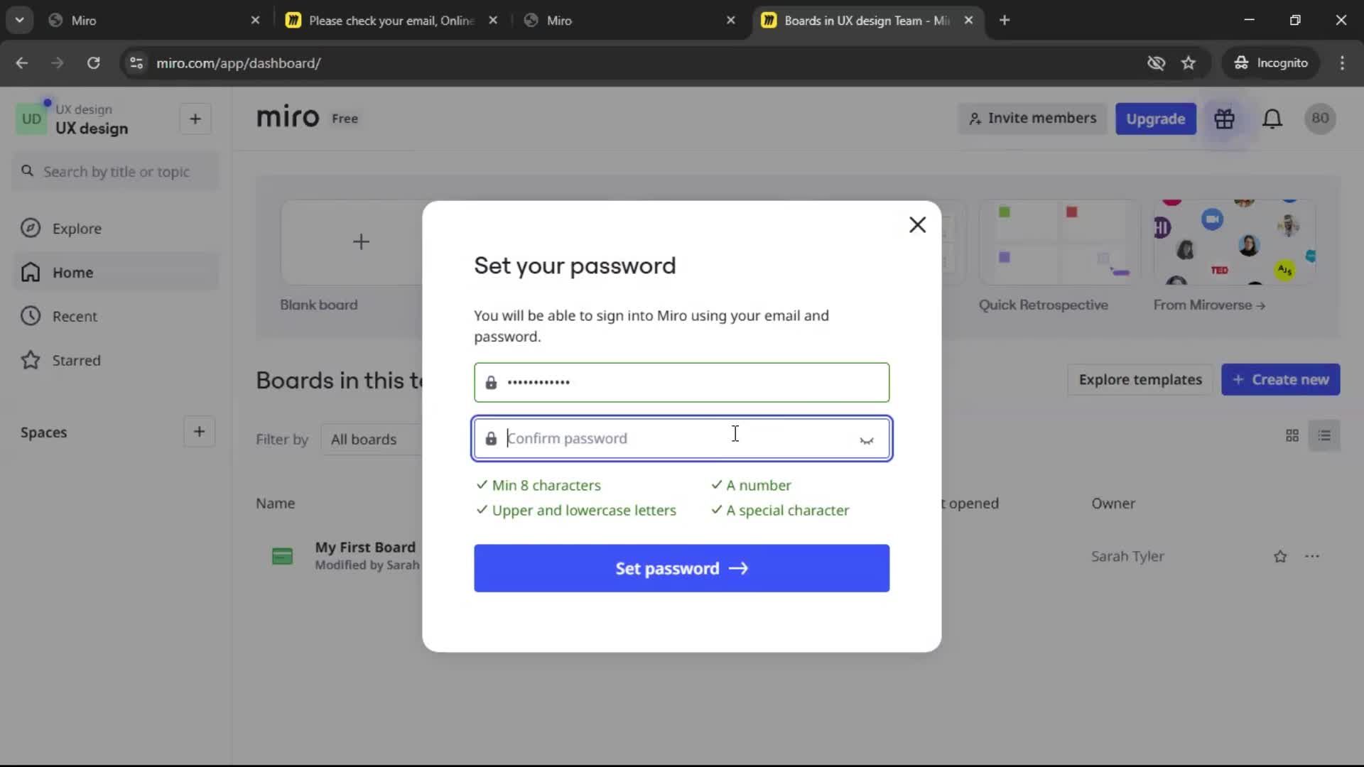 Accepting an invite screenshot