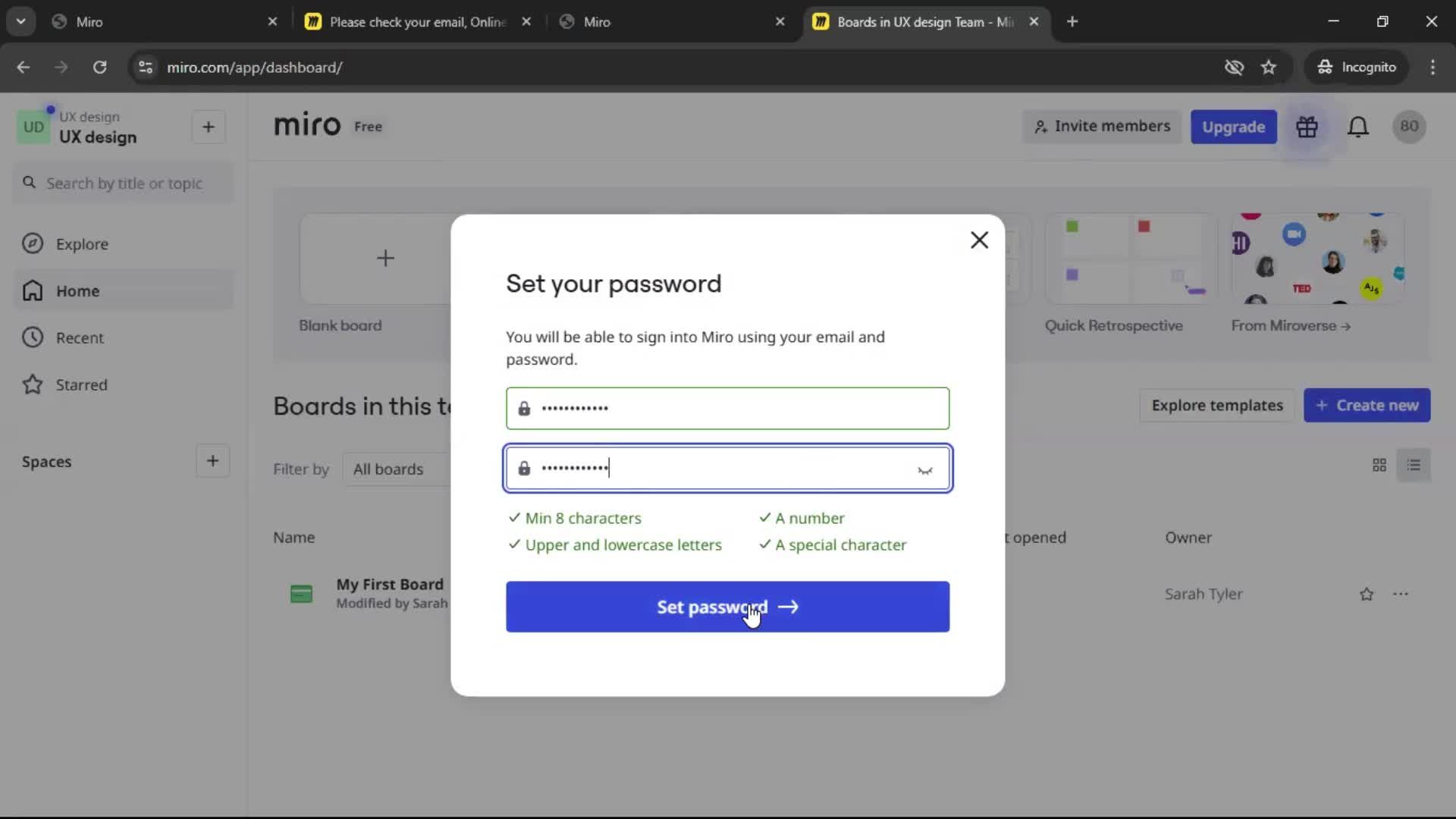 Accepting an invite screenshot