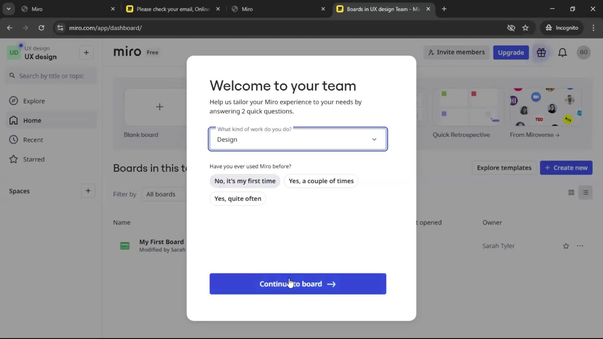 Accepting an invite screenshot