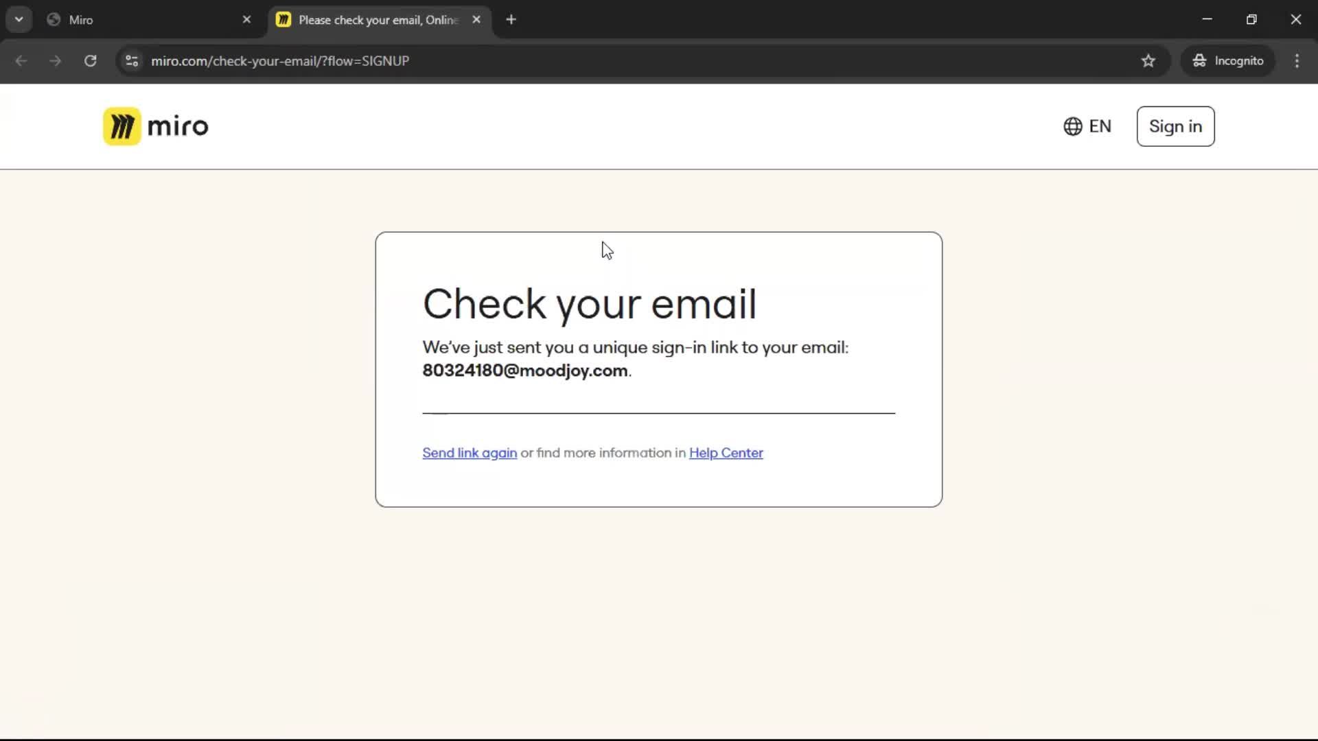 Accepting an invite screenshot