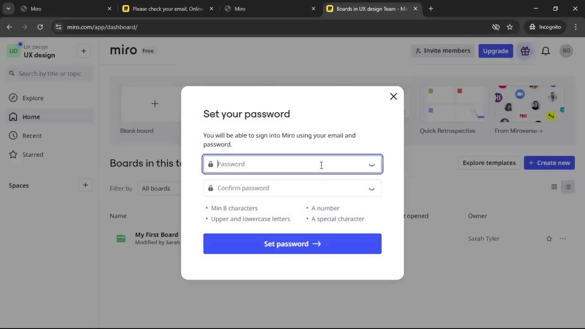 Accepting an invite screenshot