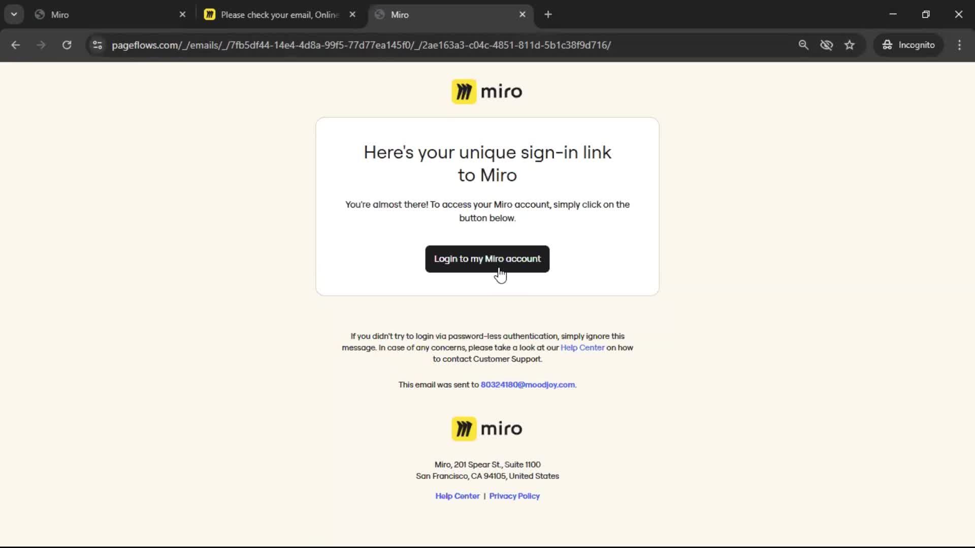 Accepting an invite screenshot