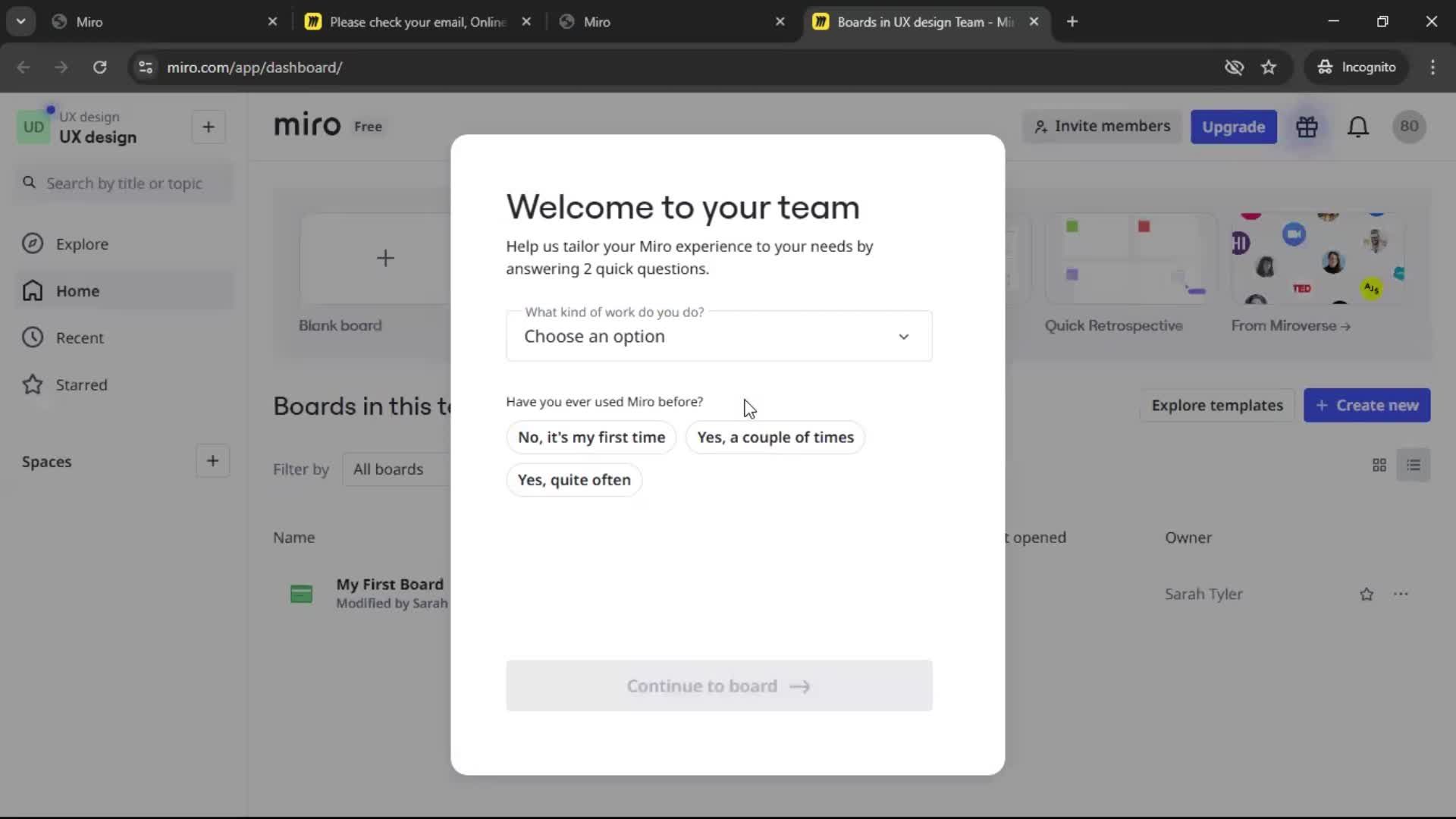 Accepting an invite screenshot