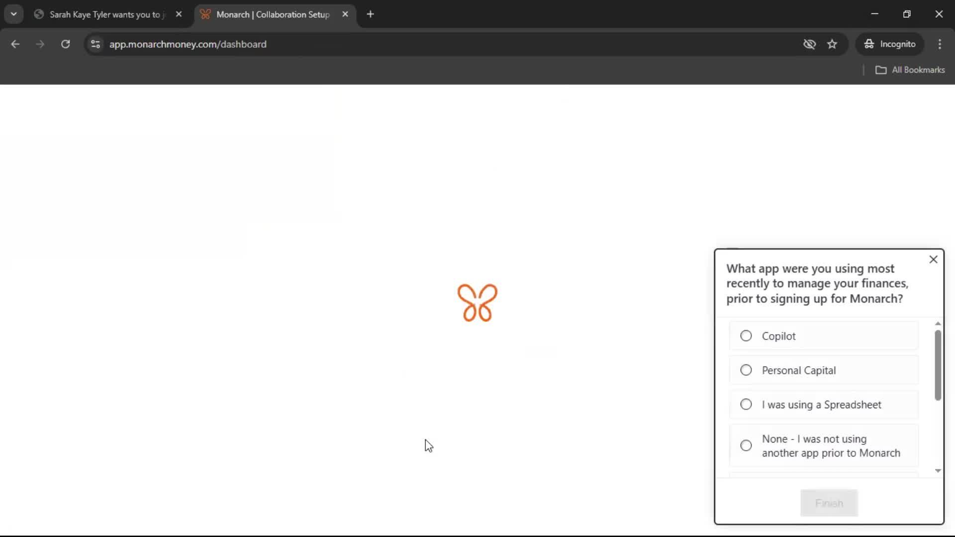 Accepting an invite screenshot
