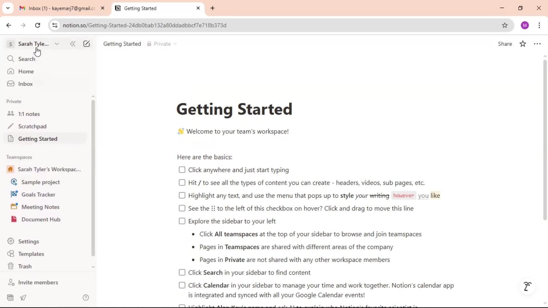 Accepting an invite screenshot