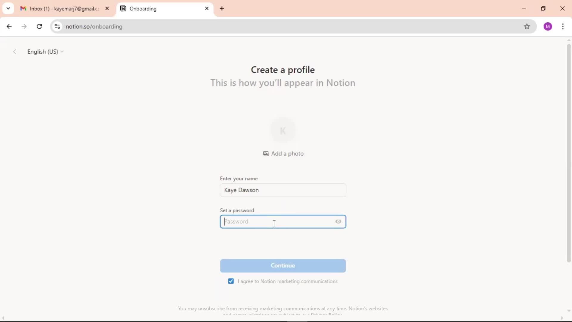 Accepting an invite screenshot