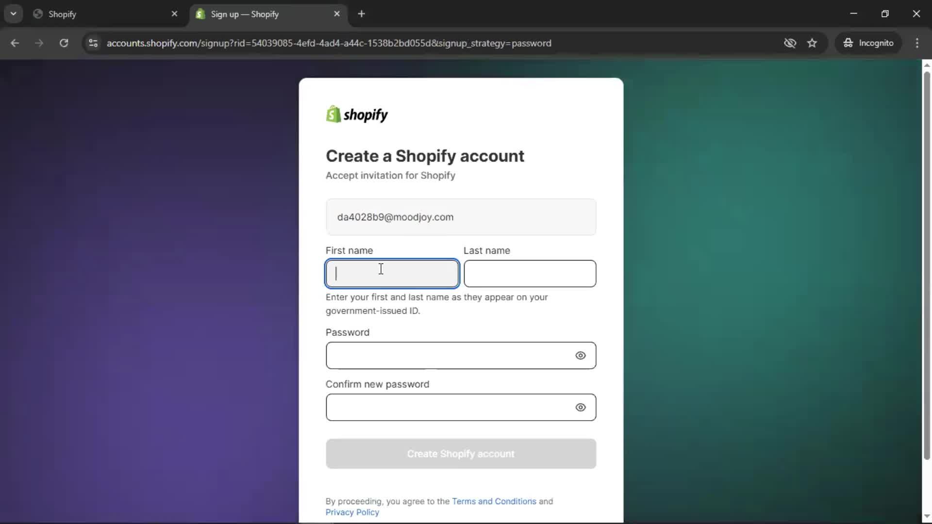 Accepting an invite on Shopify video thumbnail