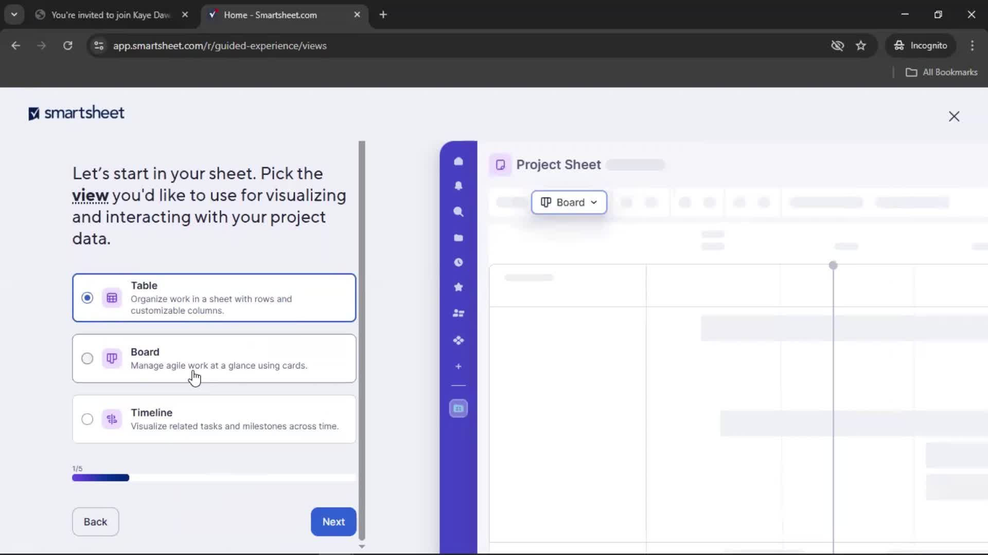 Accepting an invite screenshot