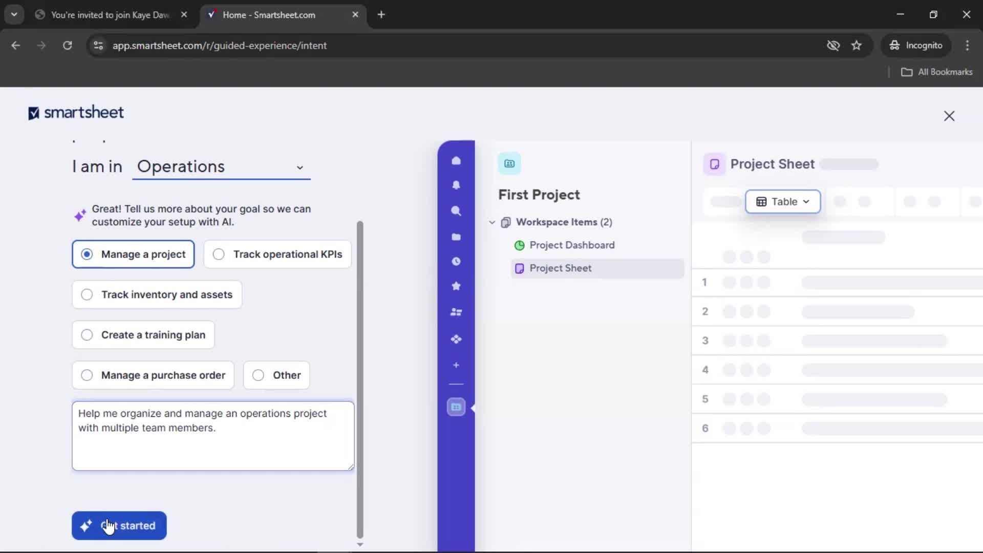Accepting an invite screenshot