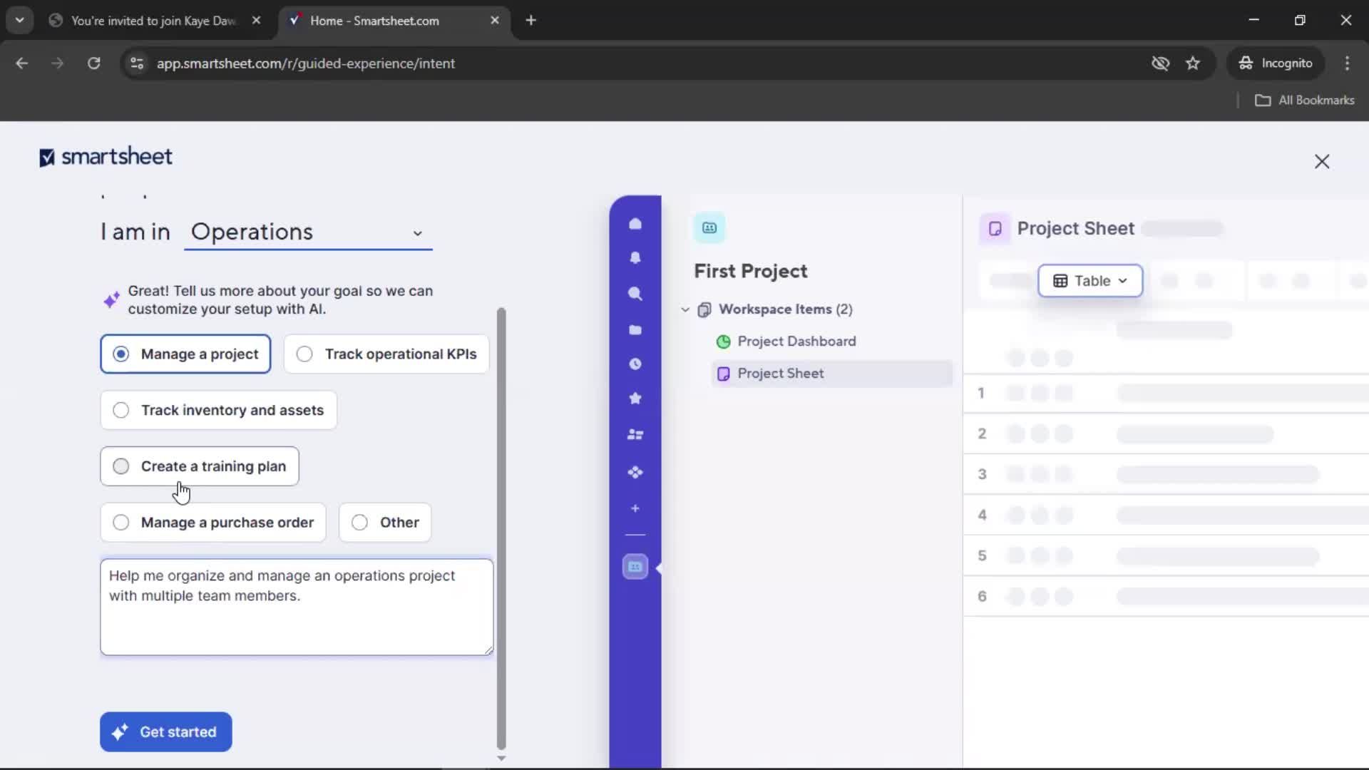 Accepting an invite screenshot