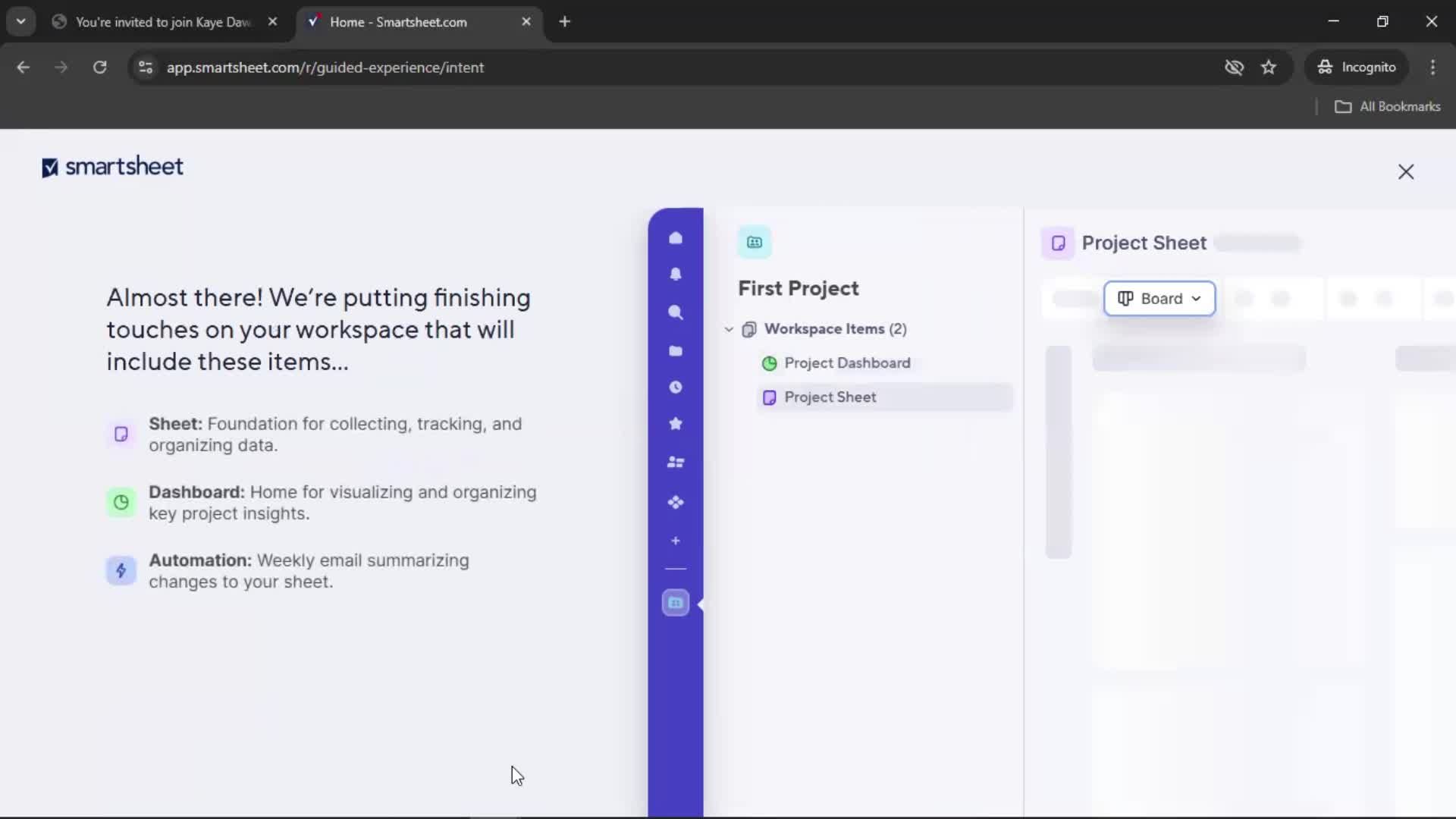 Accepting an invite screenshot