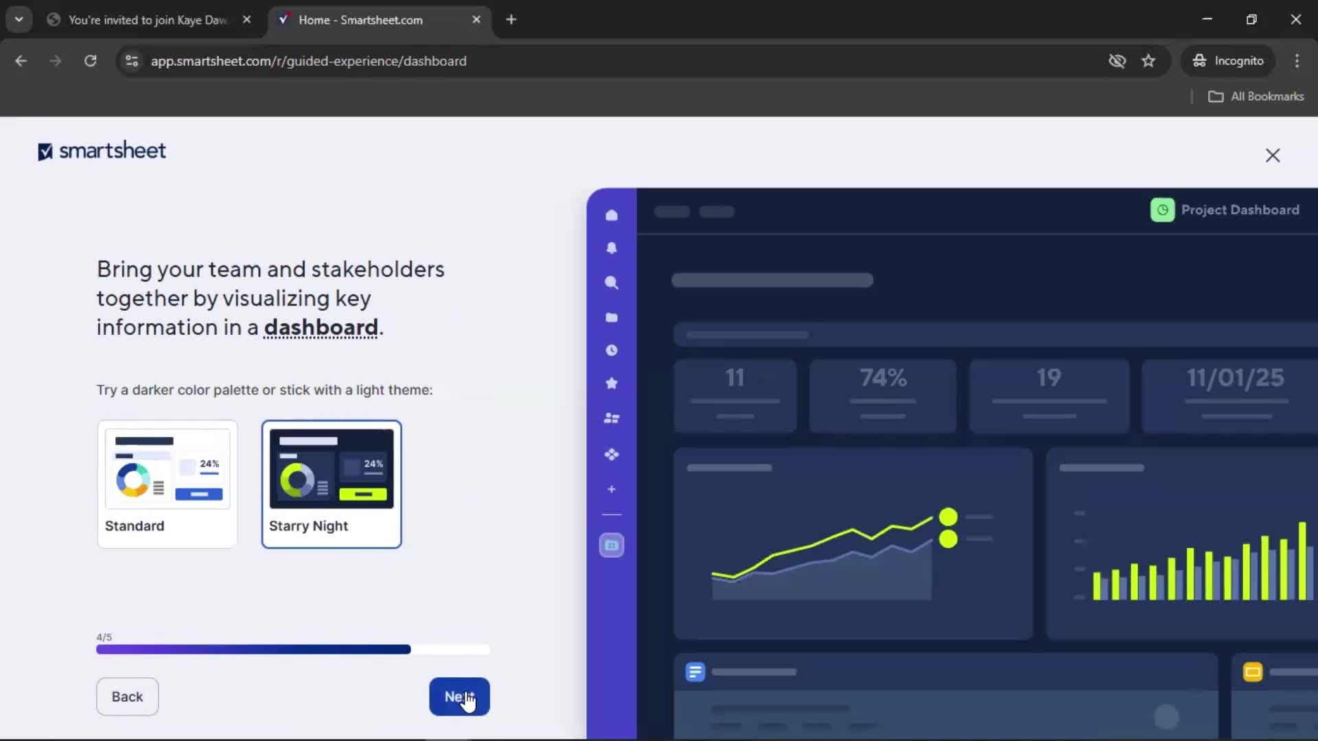 Accepting an invite screenshot