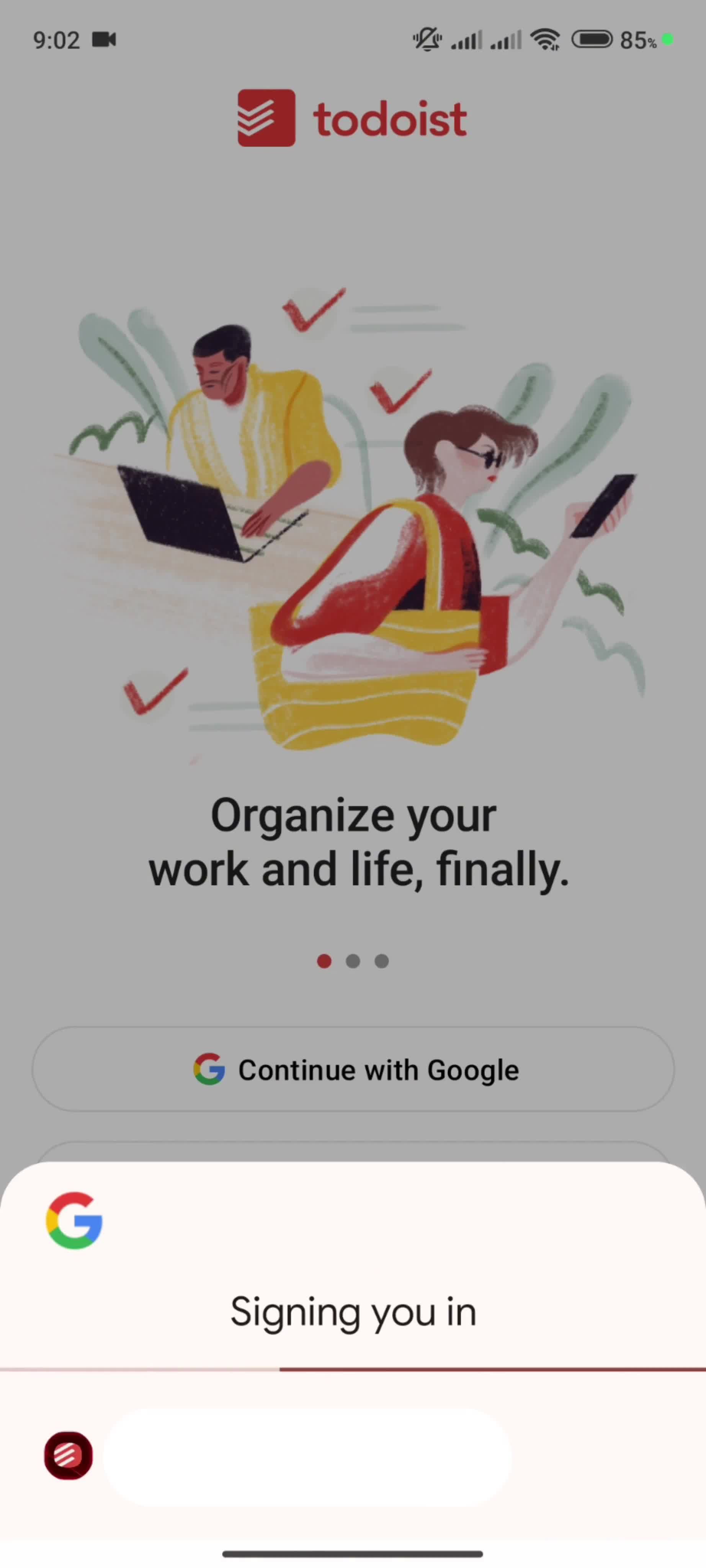 Accepting an invite screenshot