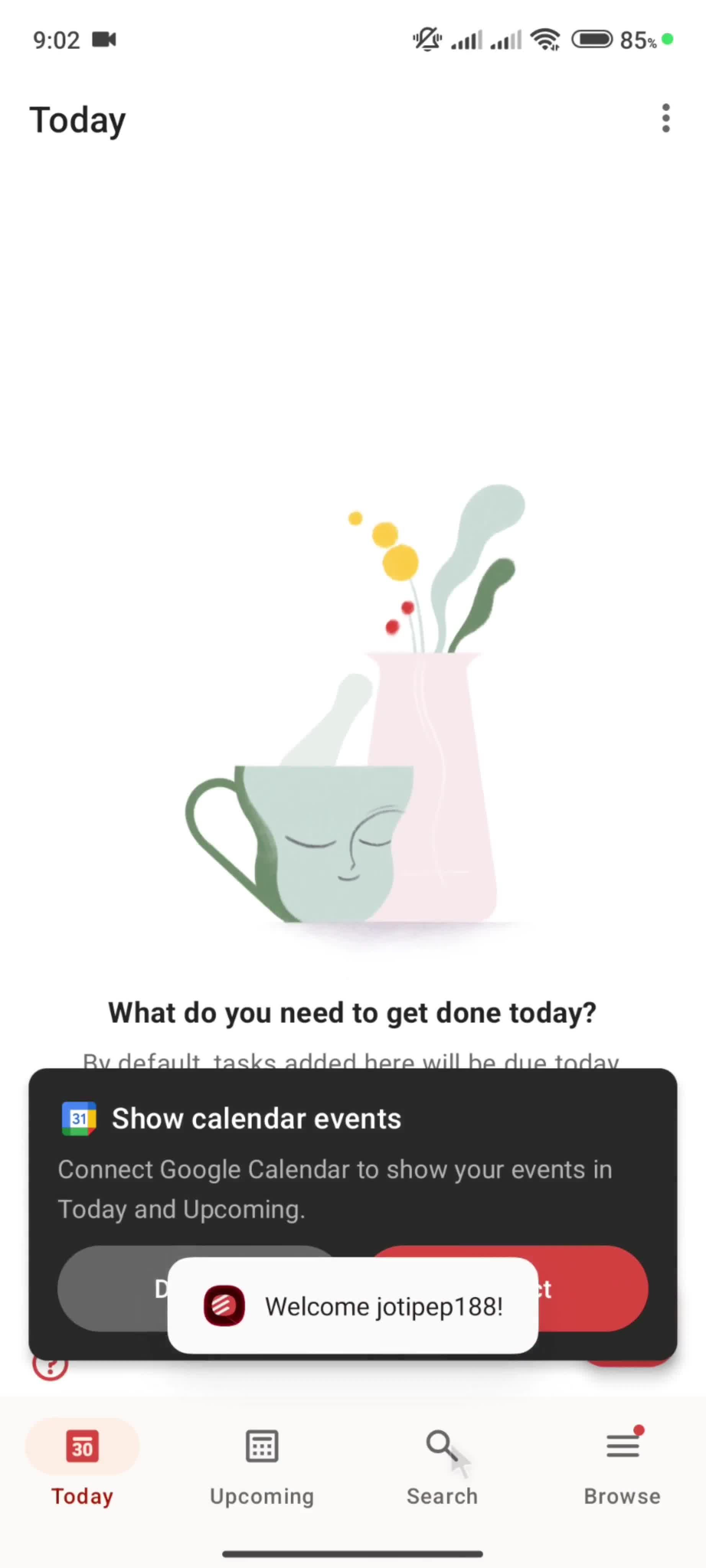 Accepting an invite screenshot
