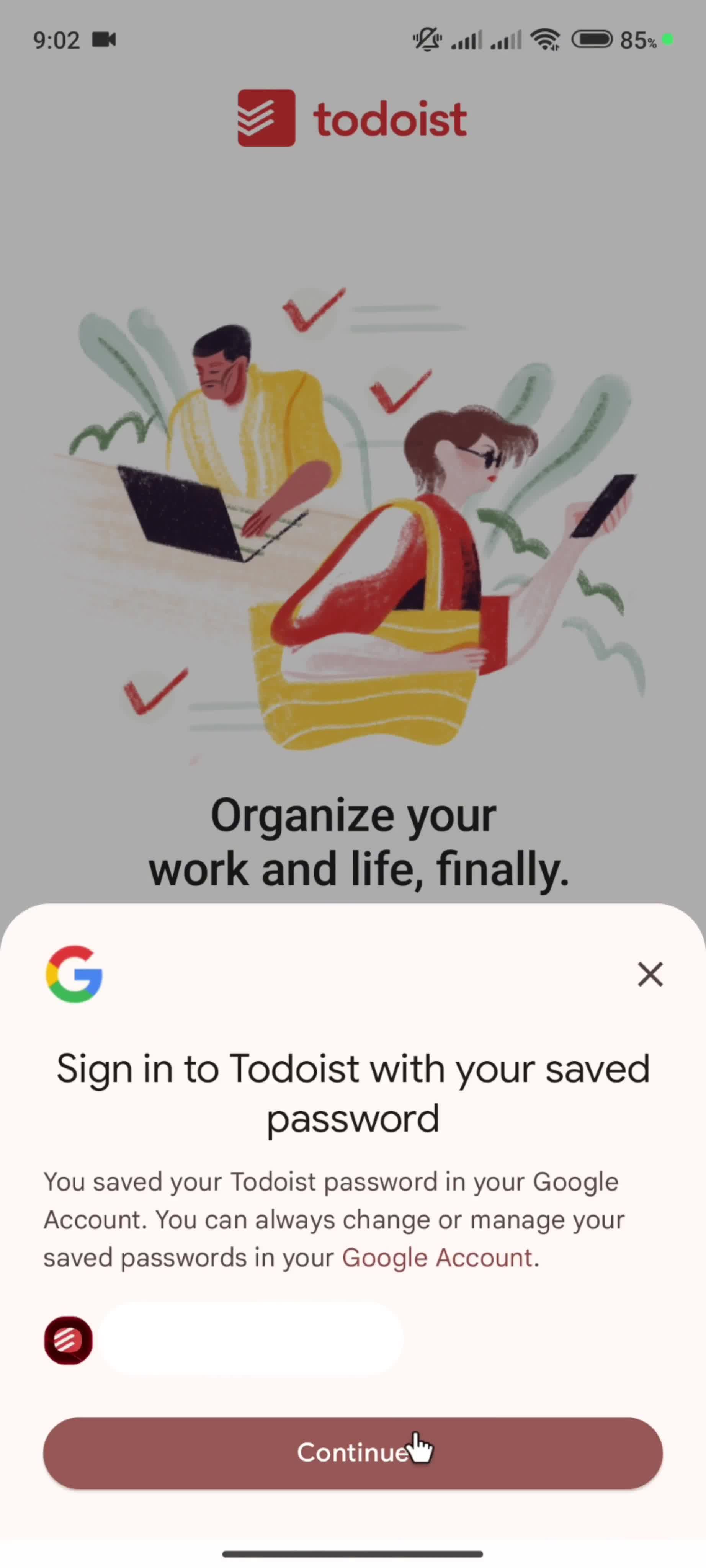 Accepting an invite screenshot