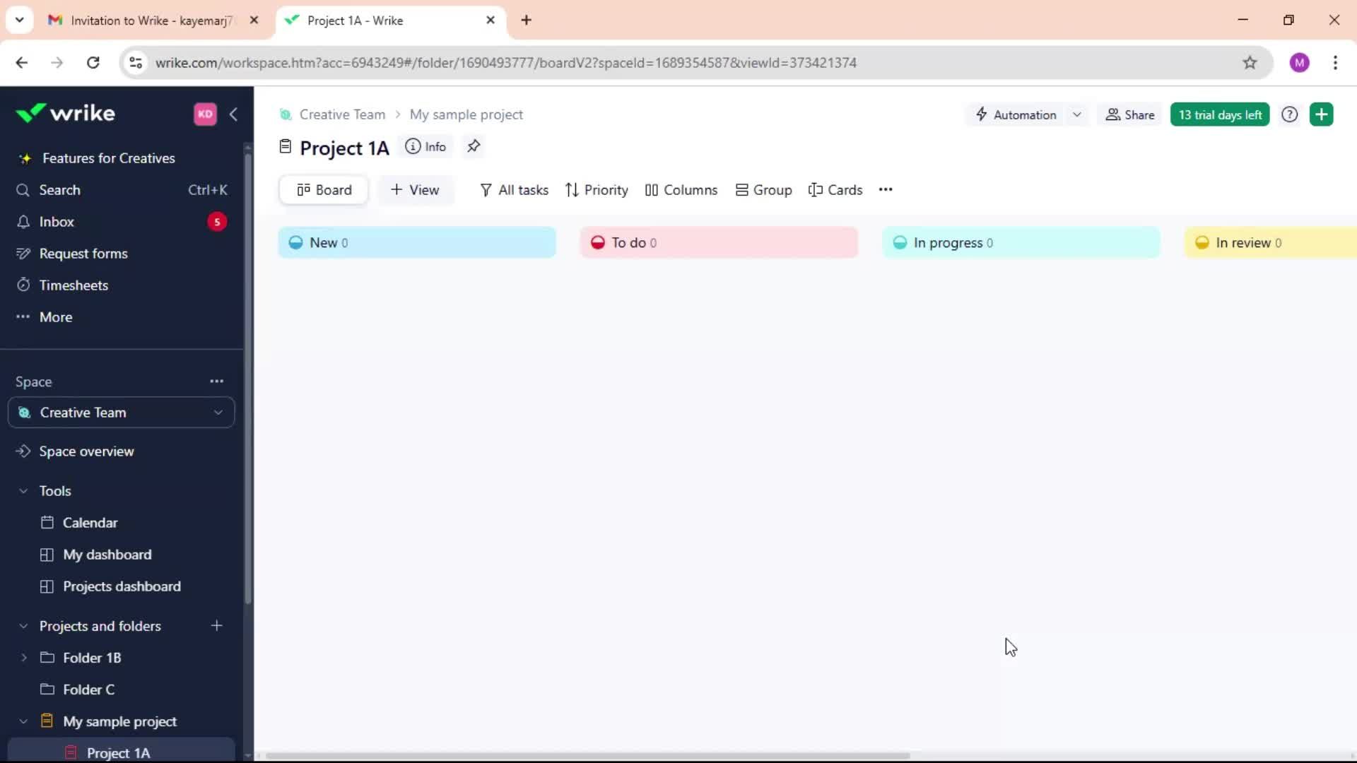 Accepting an invite screenshot