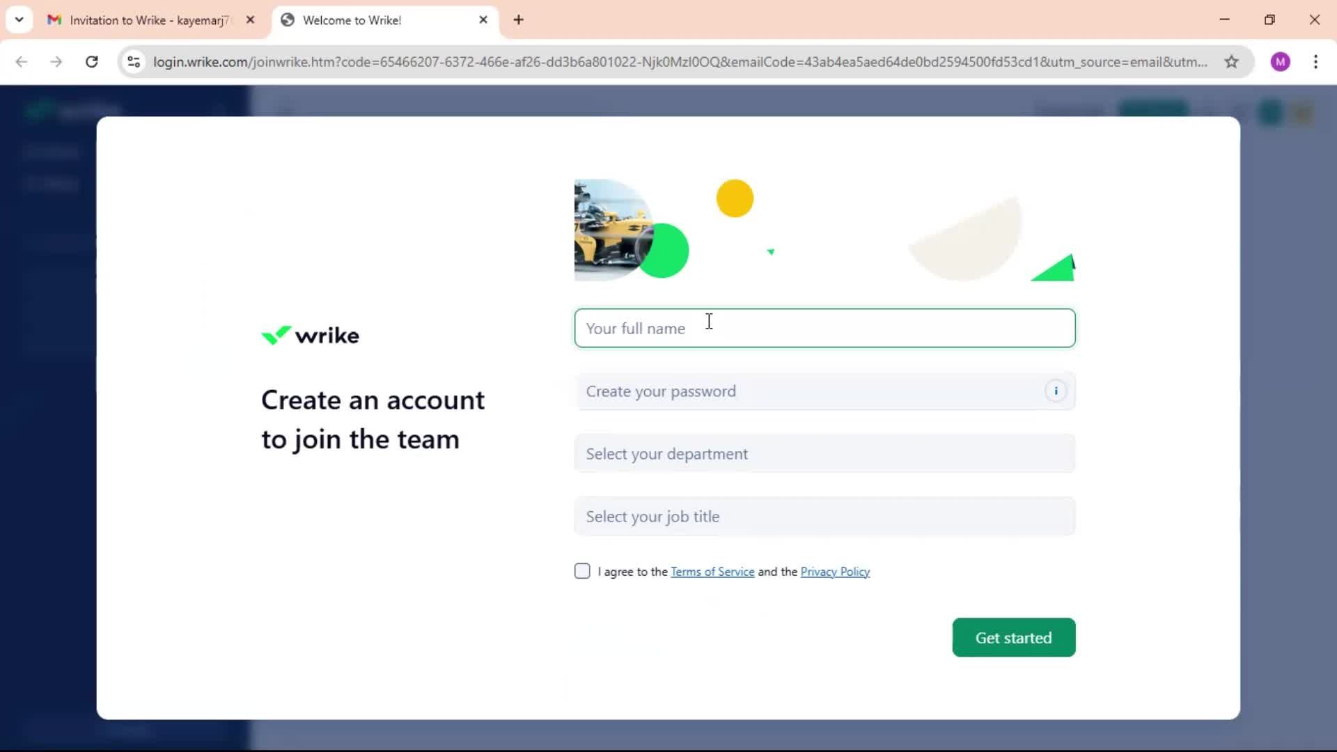 Accepting an invite screenshot
