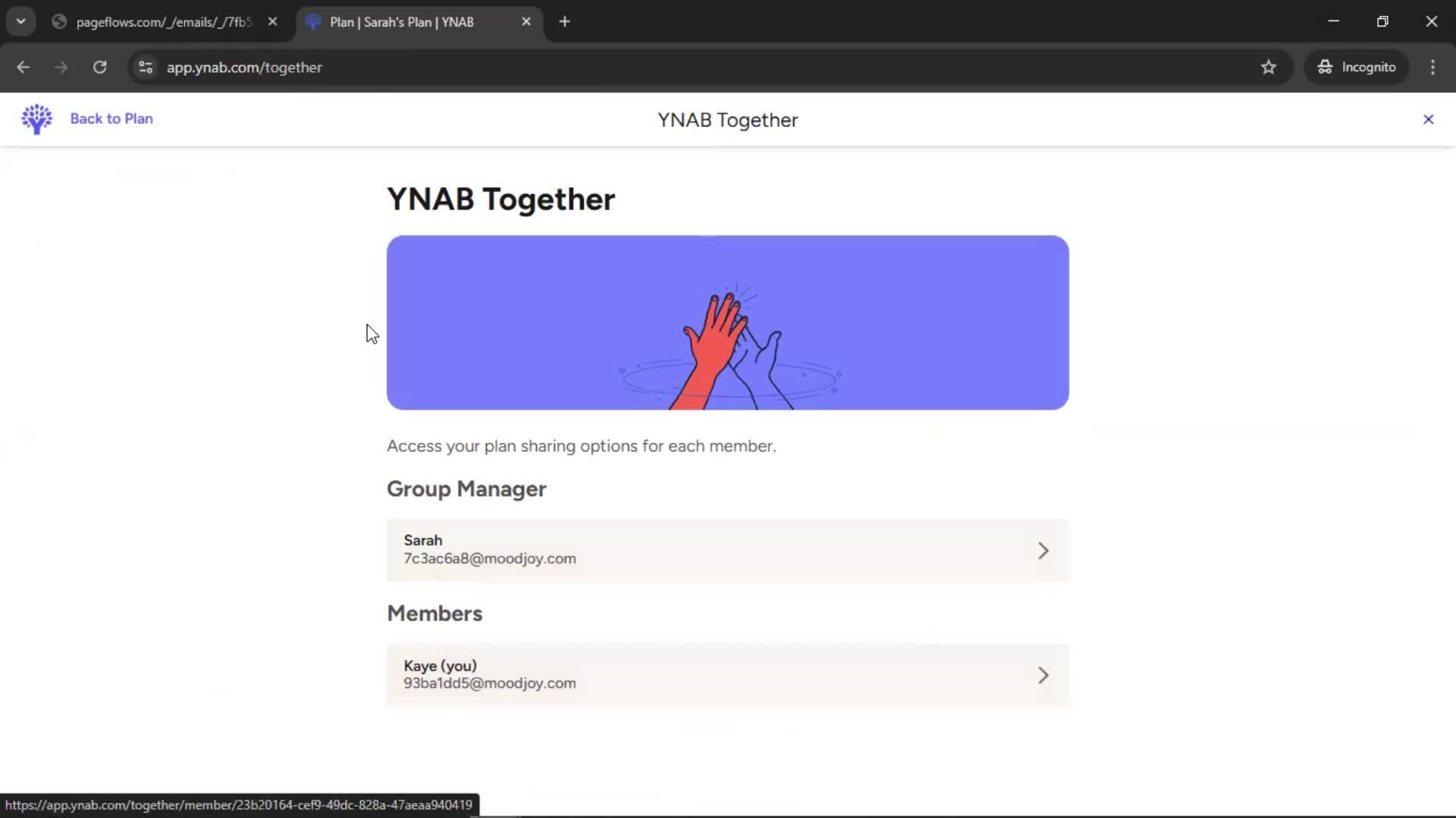 Accepting an invite screenshot