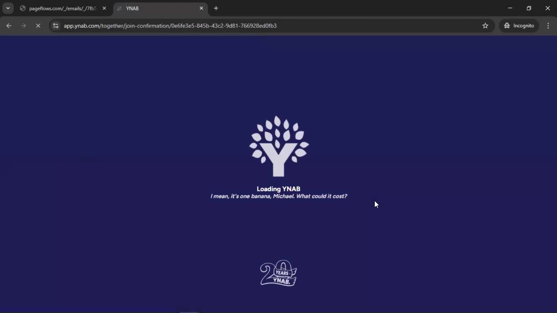 Accepting an invite screenshot
