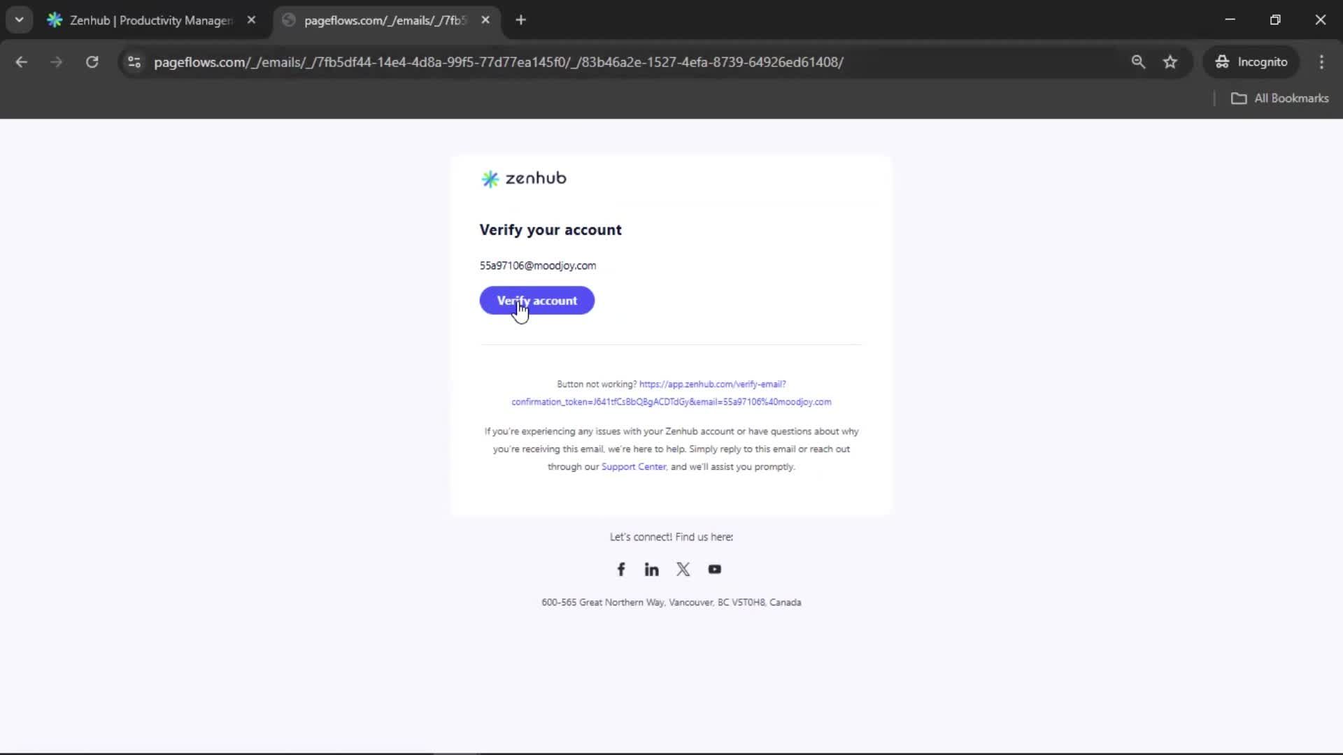 Accepting an invite screenshot