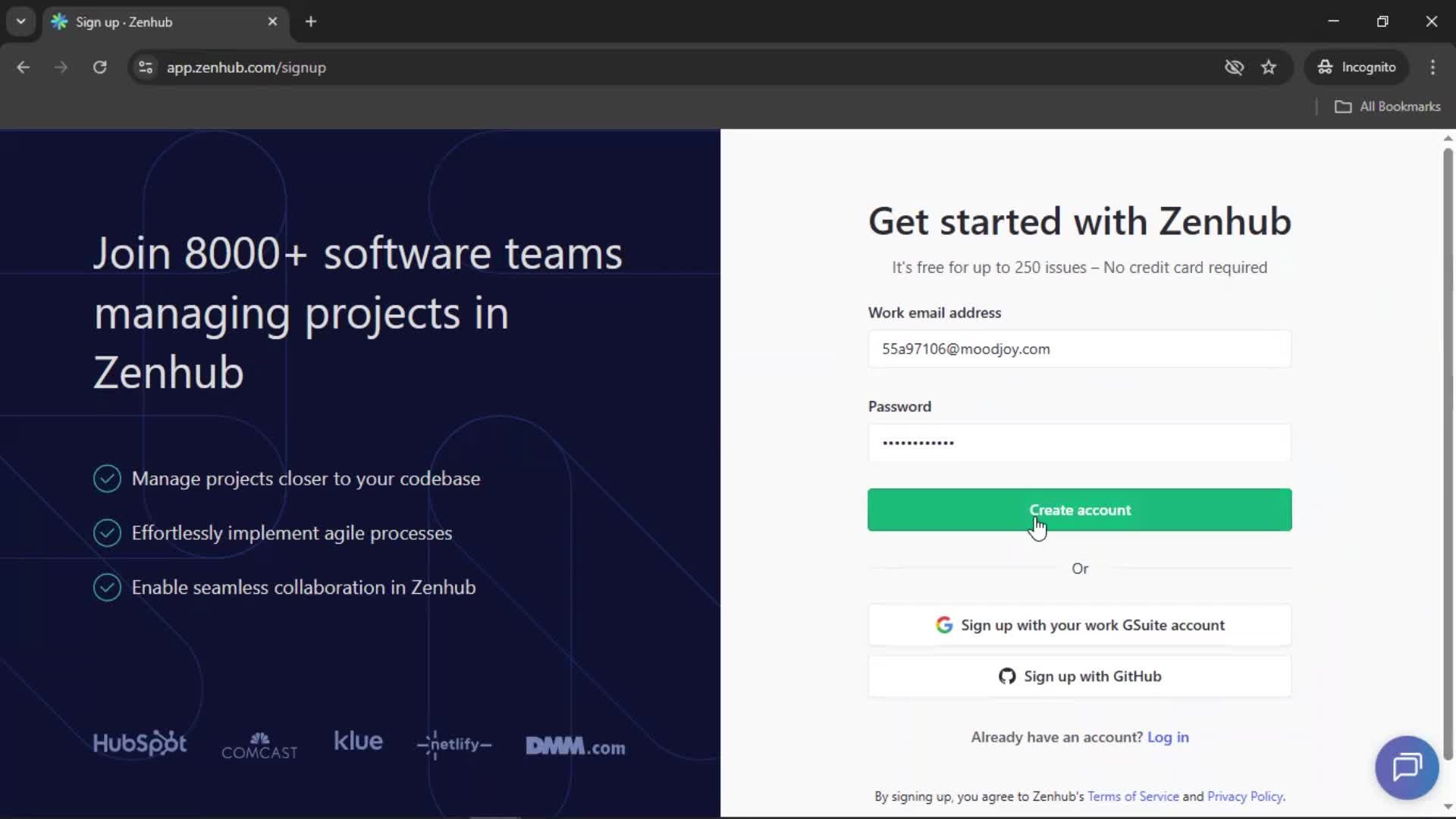 Accepting an invite screenshot