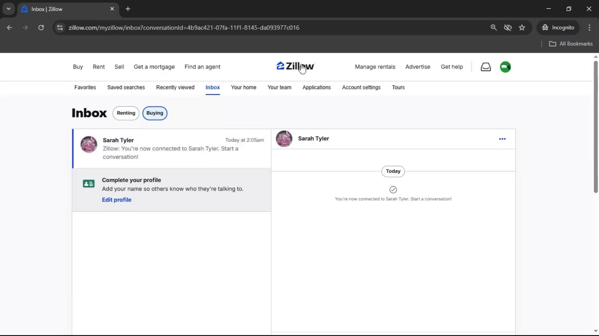 Accepting an invite screenshot