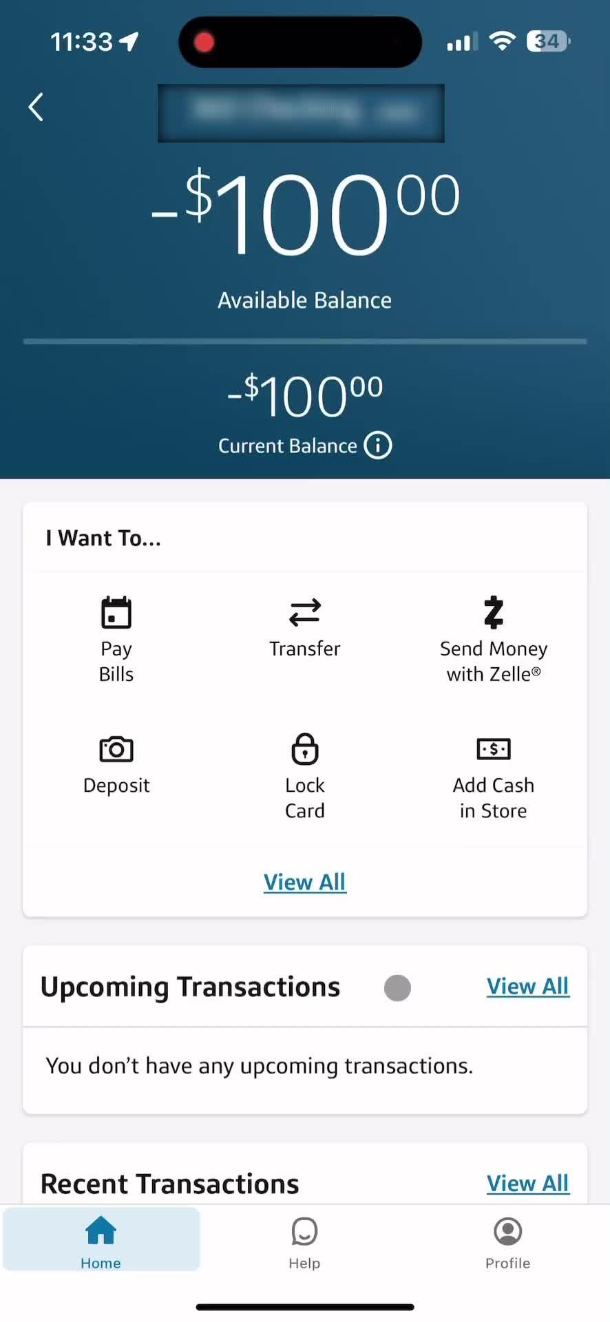 Account details screenshot