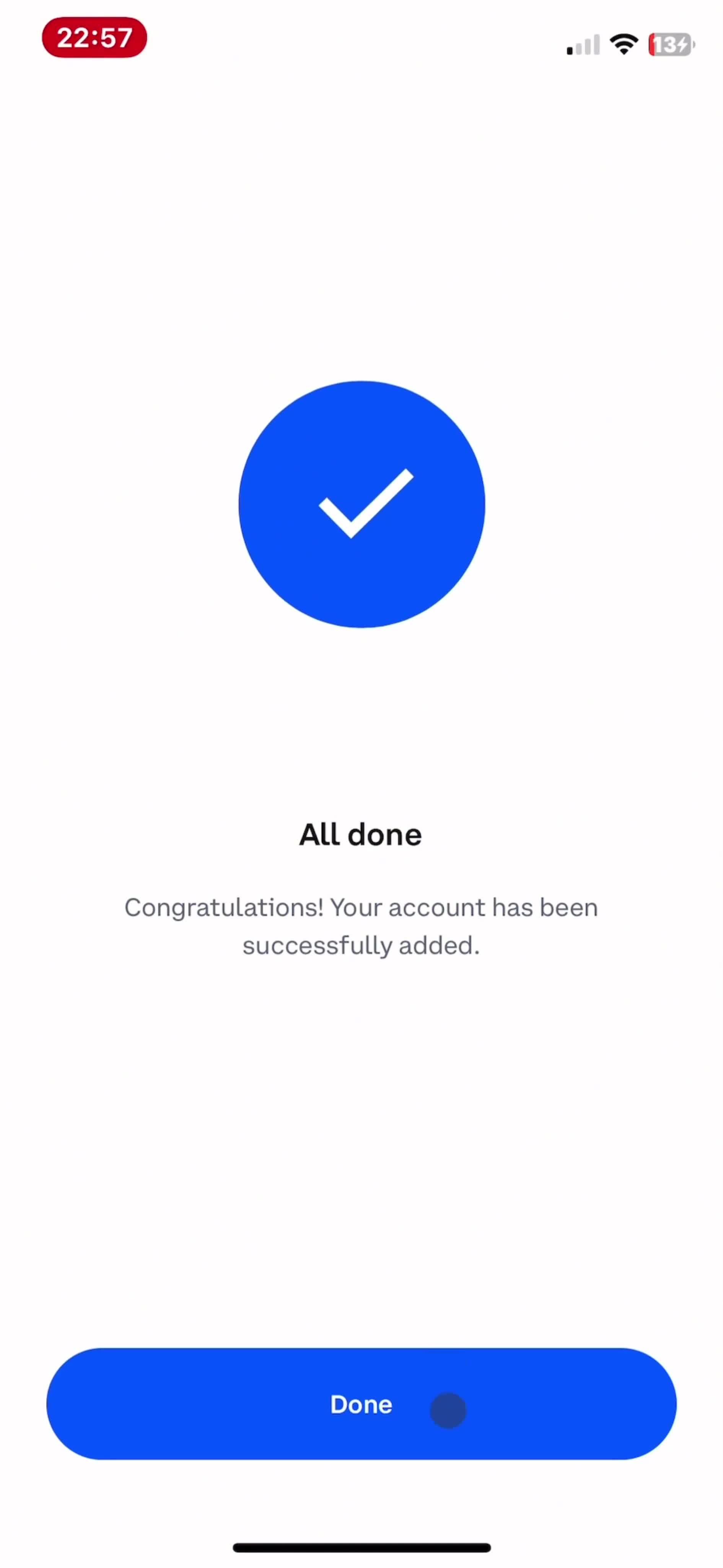 Activating coinbase one screenshot