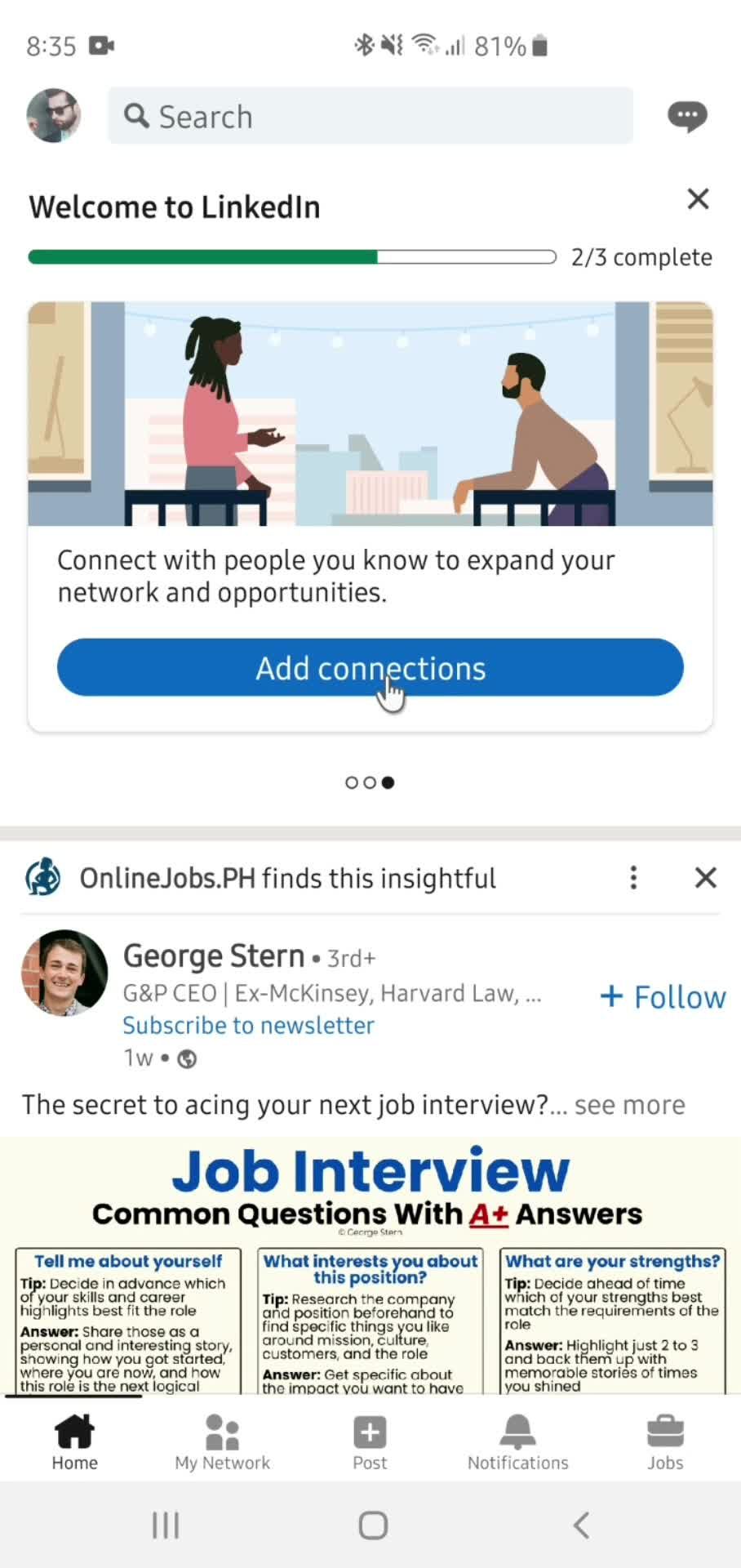 Adding connections screenshot