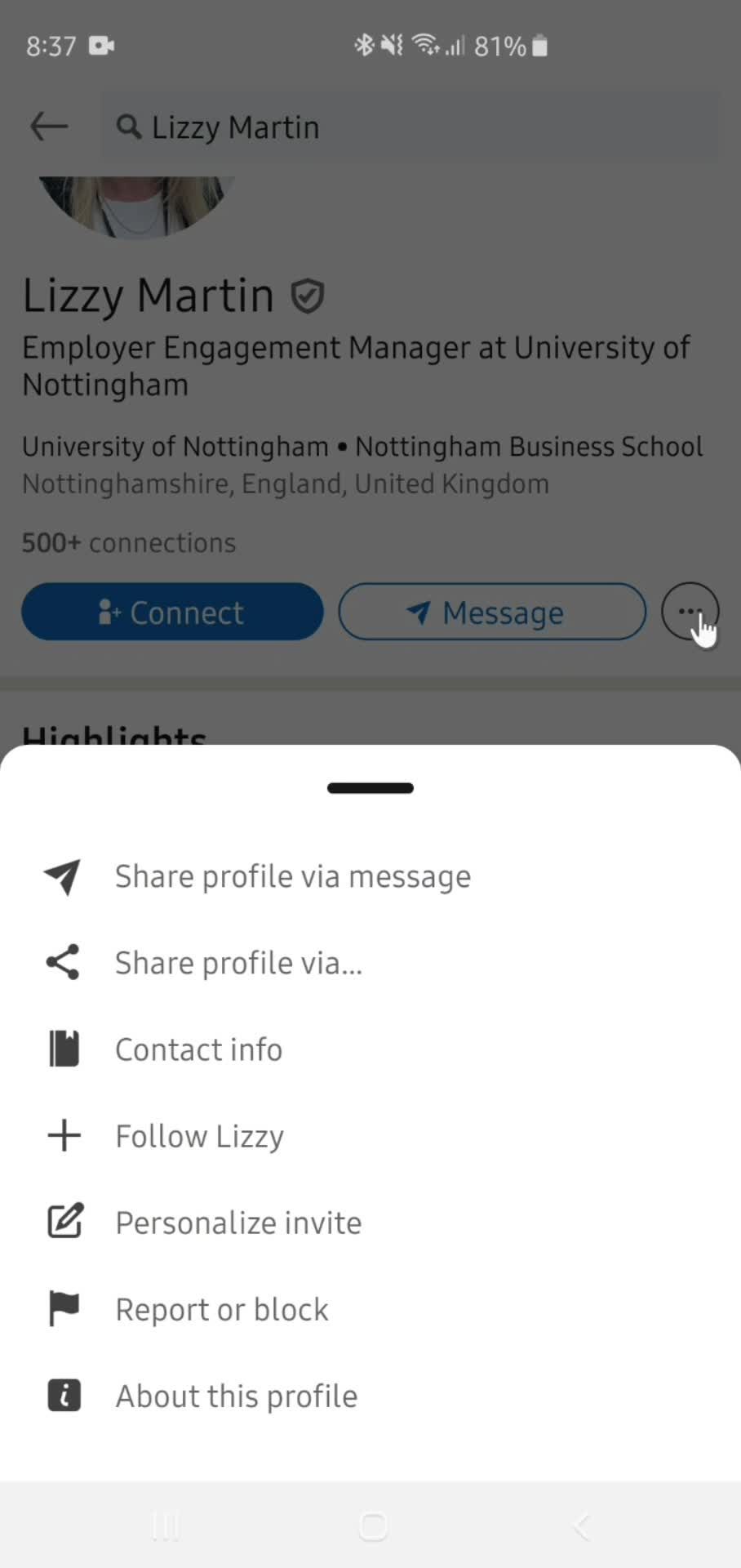 Adding connections screenshot