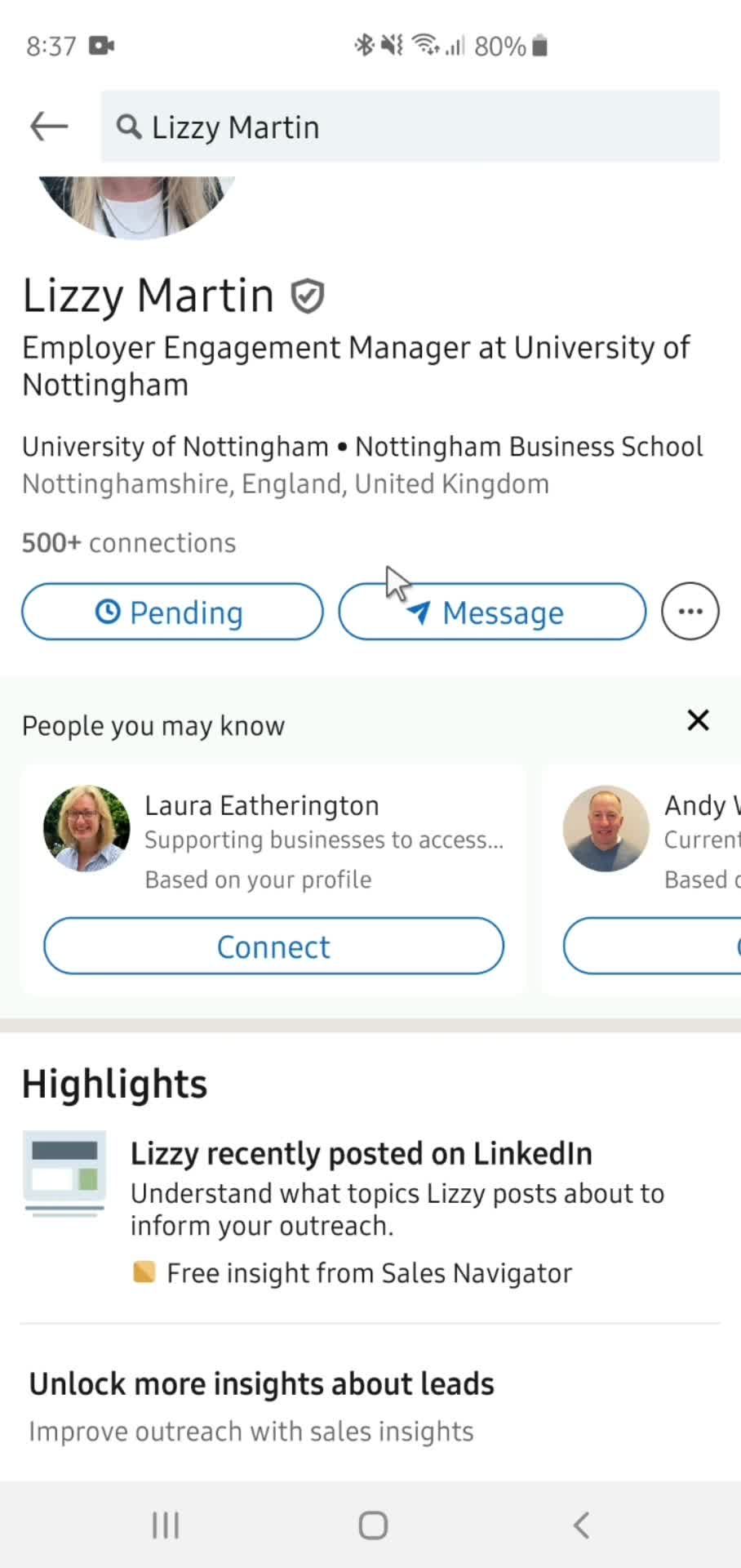 Adding connections screenshot
