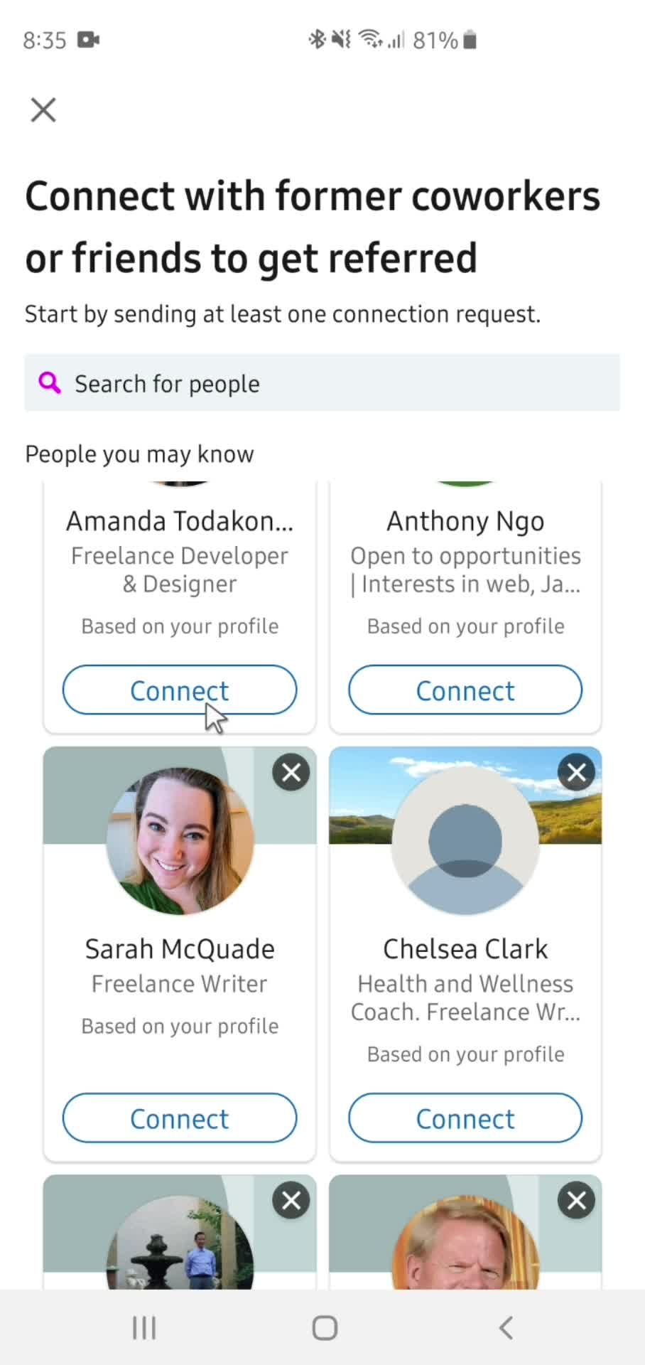 Adding connections screenshot