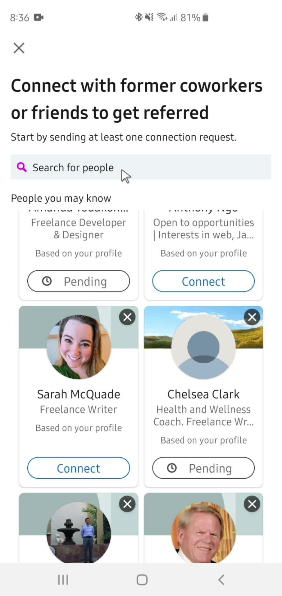 Adding connections screenshot