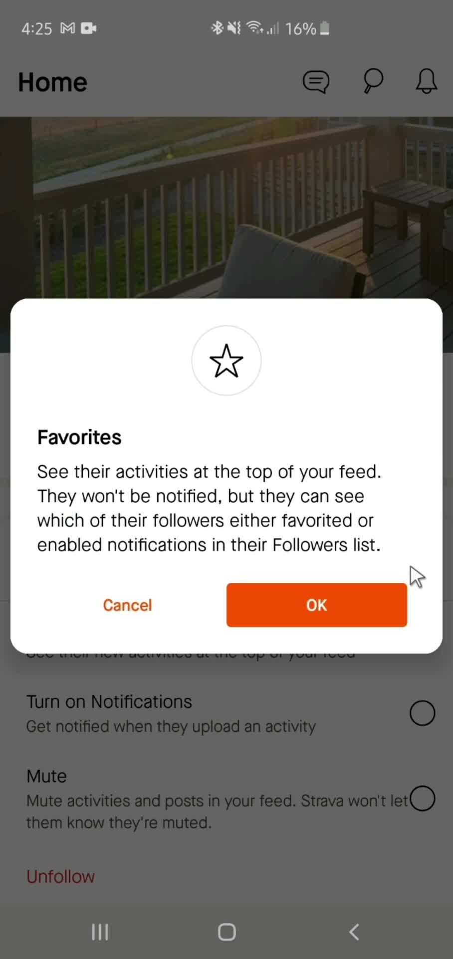 Adding favorites on Strava video thumbnail