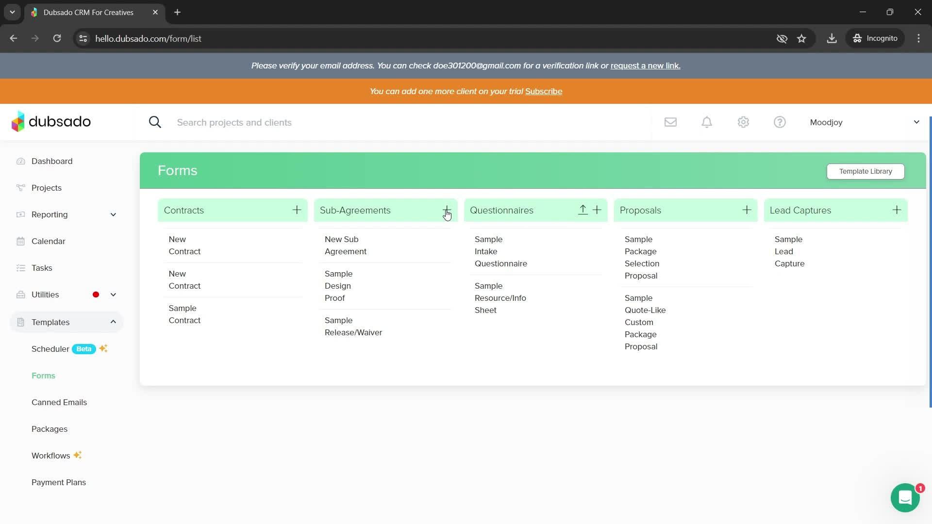 Creating a form screenshot