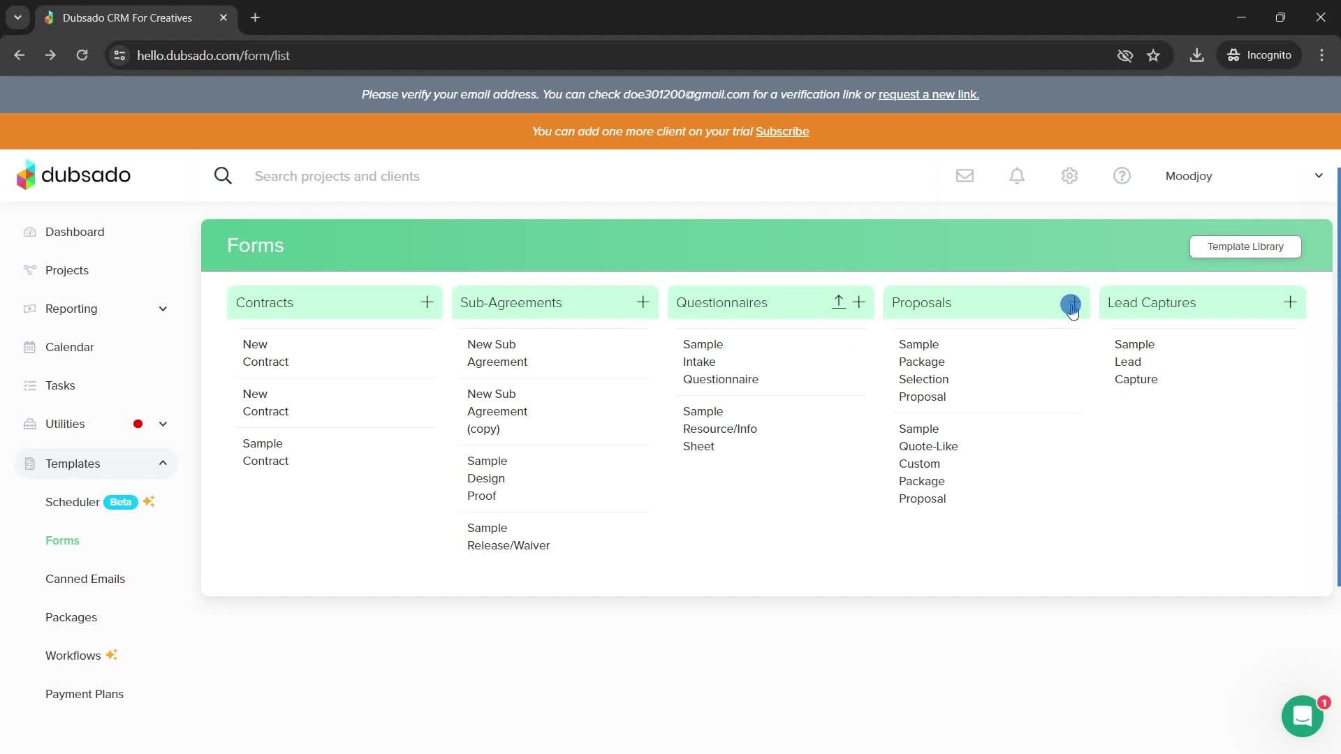 Creating a form screenshot