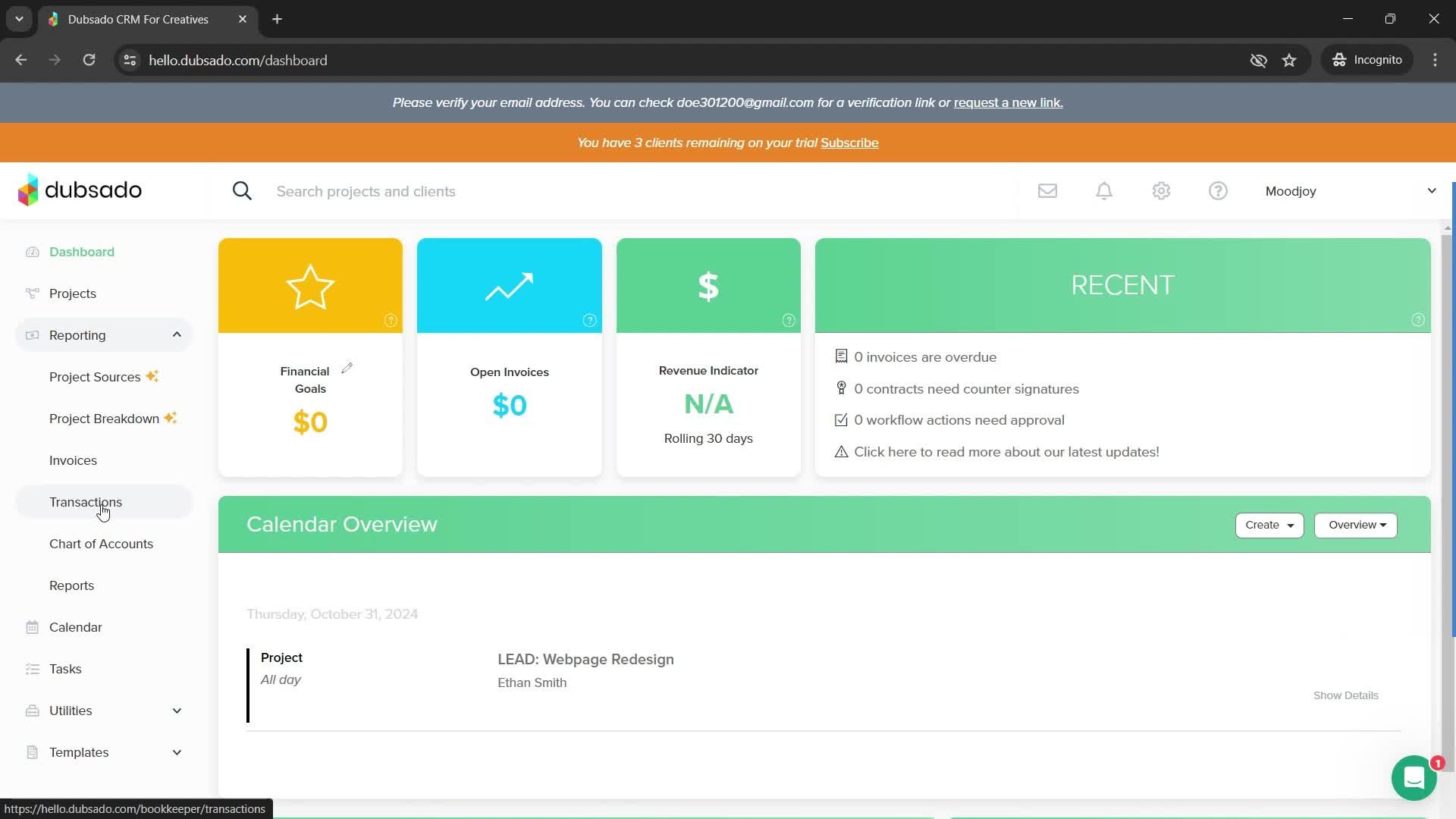 Adding income screenshot