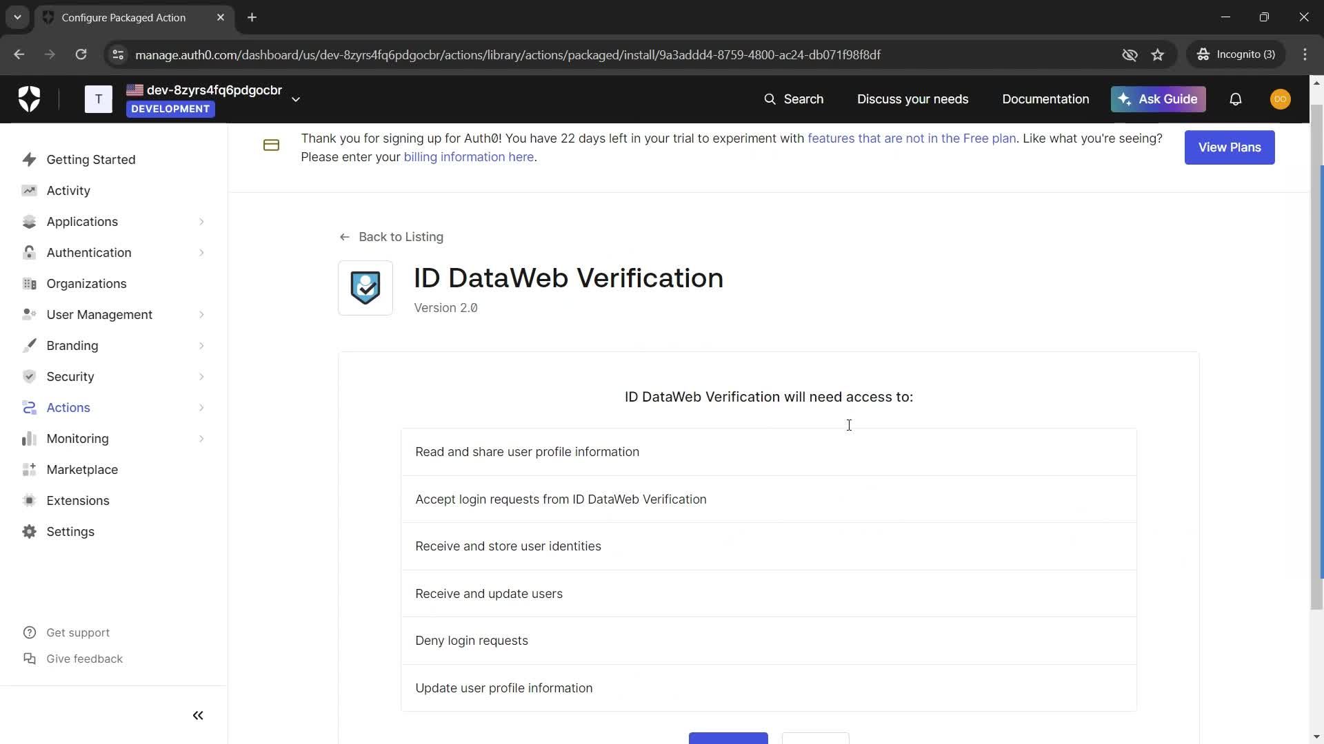 Integrations screenshot