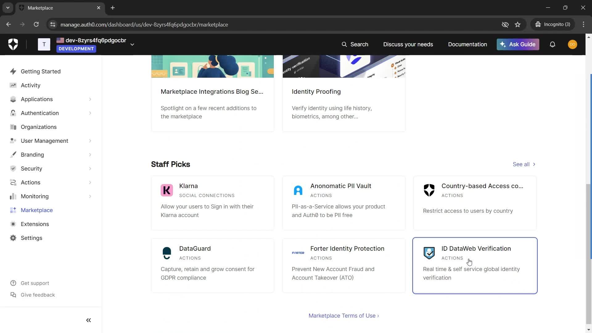 Integrations screenshot
