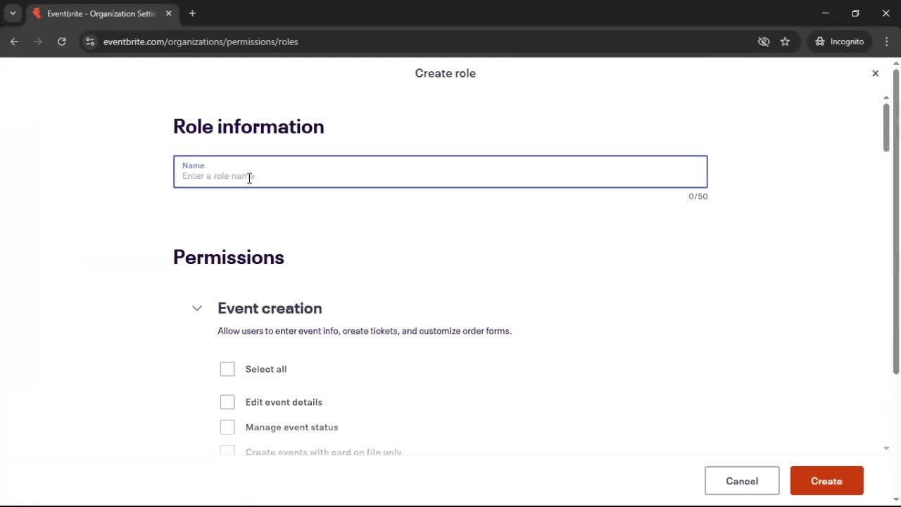 Adding a role screenshot
