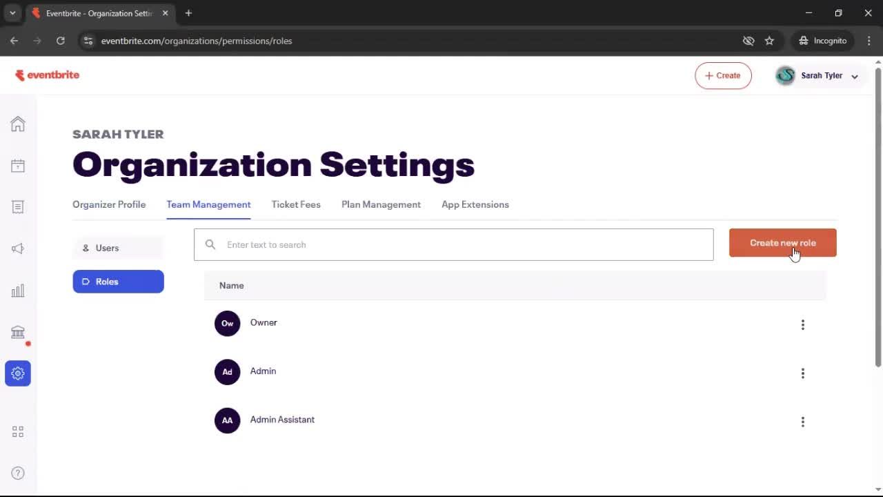 Adding a role screenshot