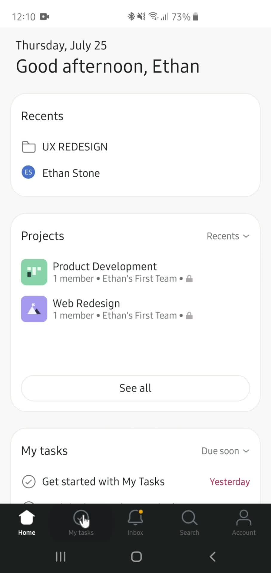 Creating a task screenshot