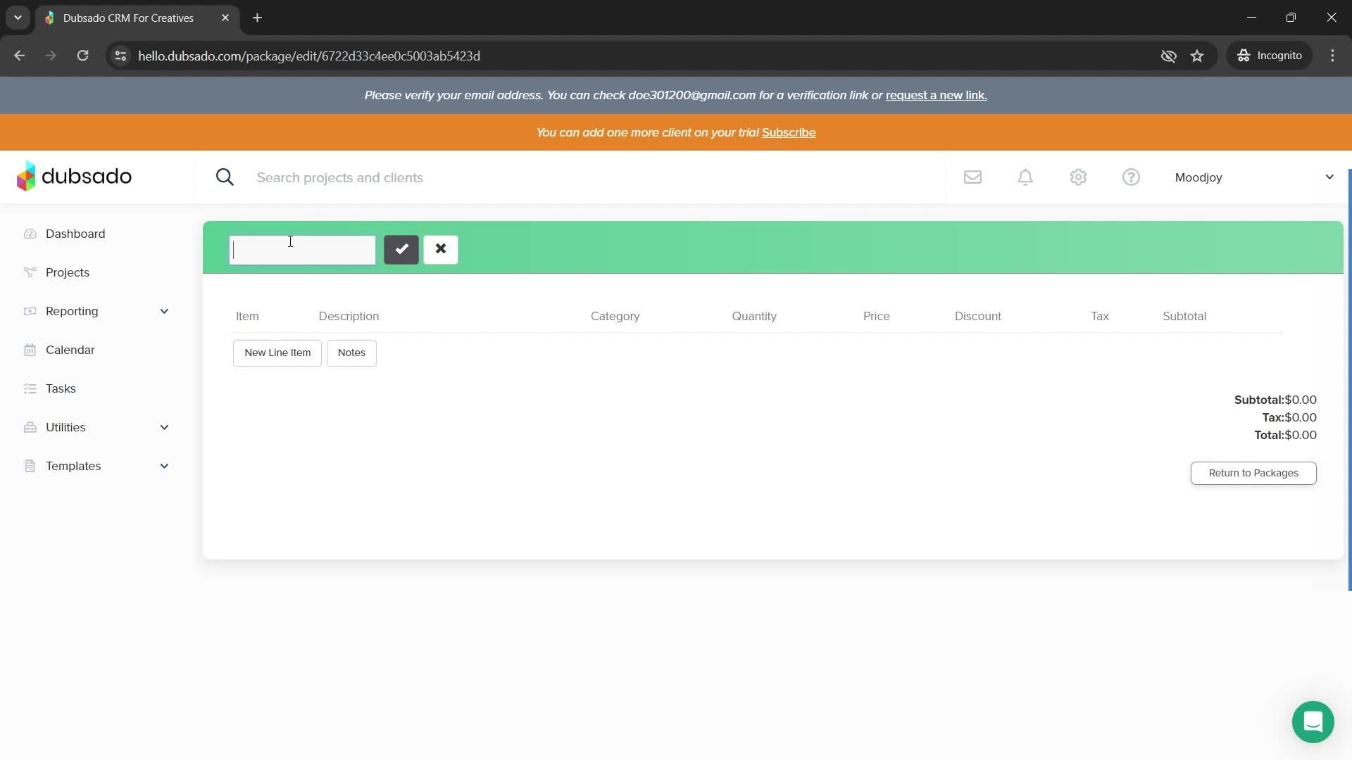 Adding a package screenshot