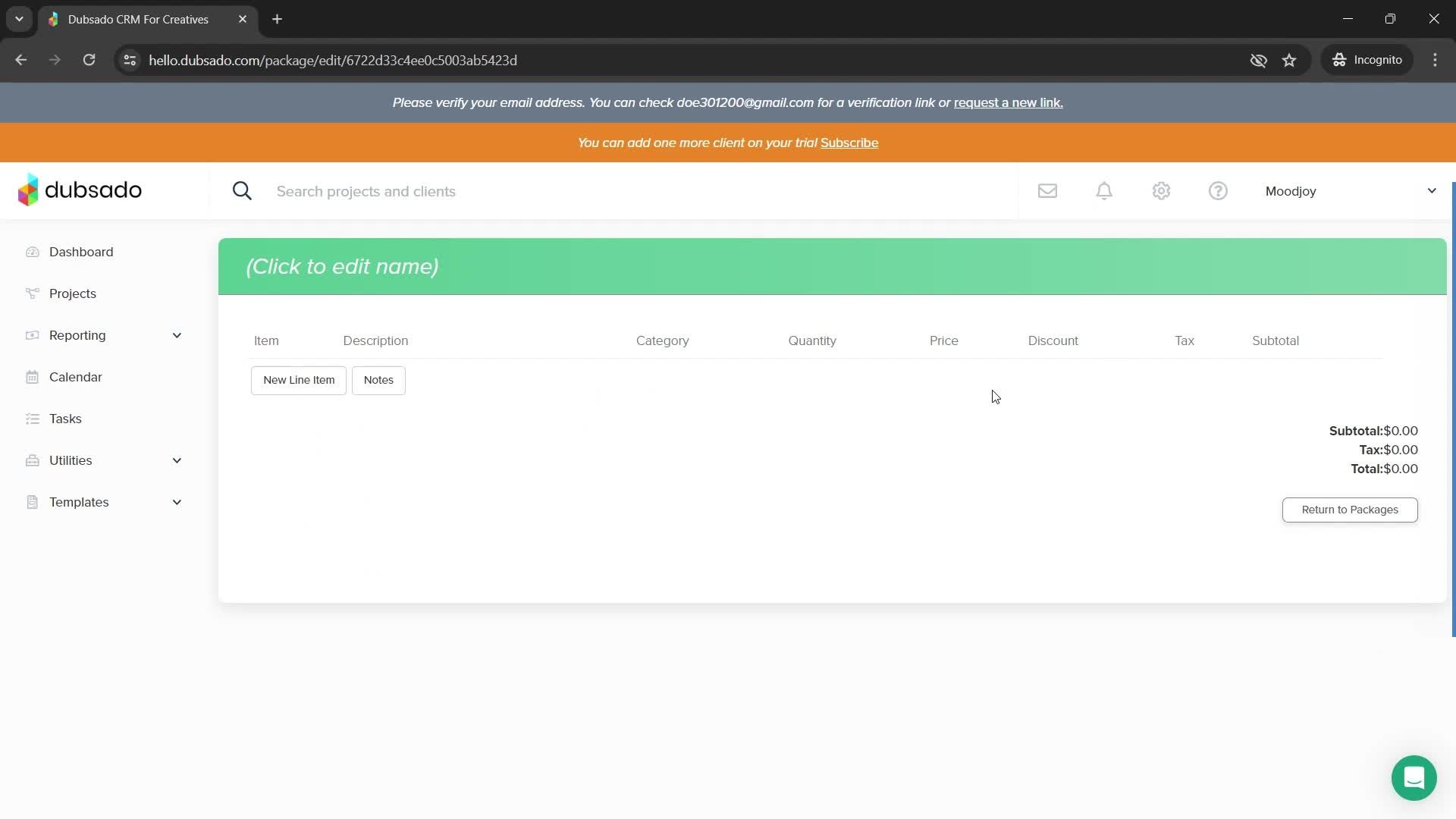 Adding a package screenshot