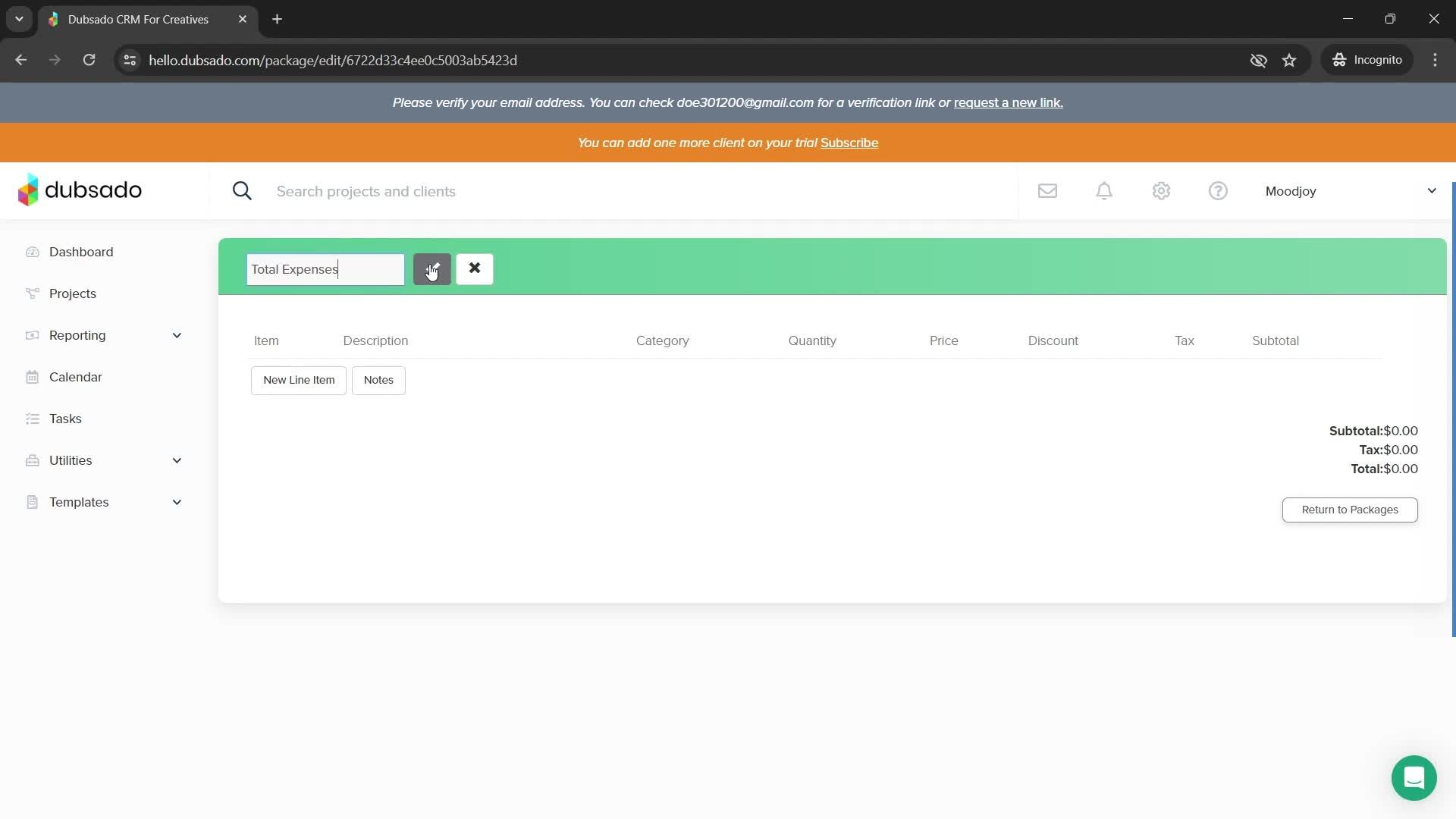 Adding a package screenshot