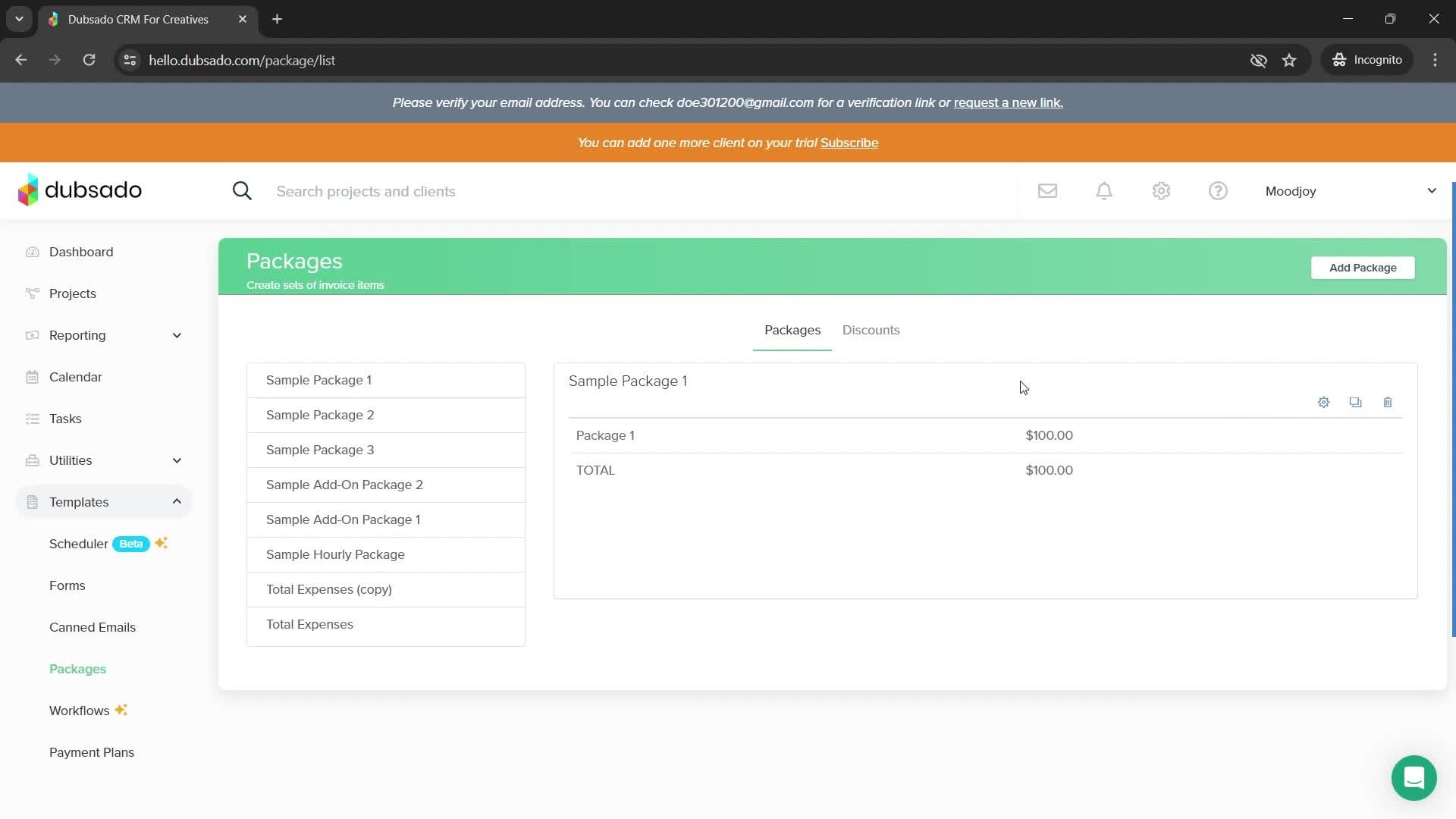 Adding a package screenshot