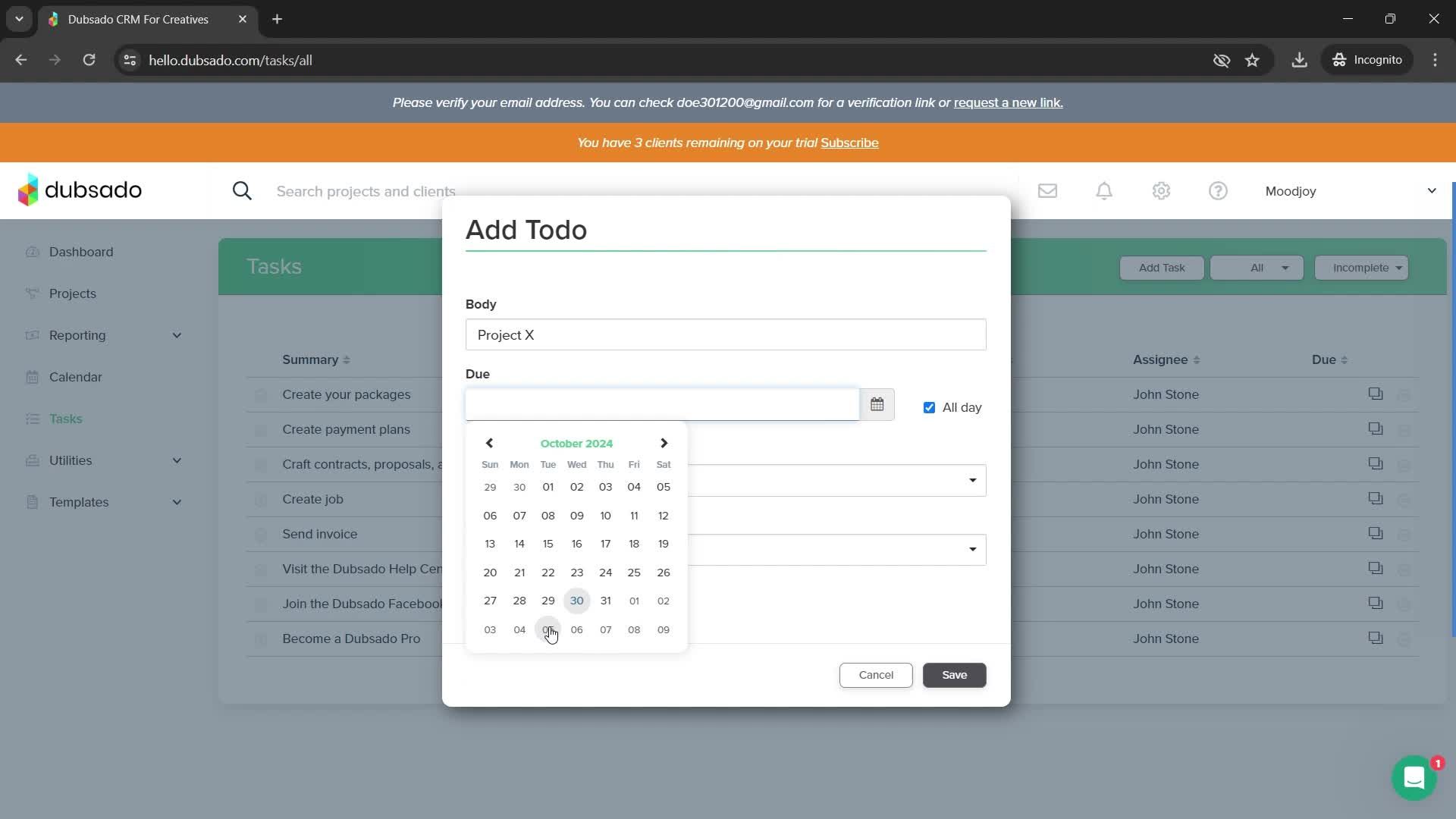 Creating a task screenshot