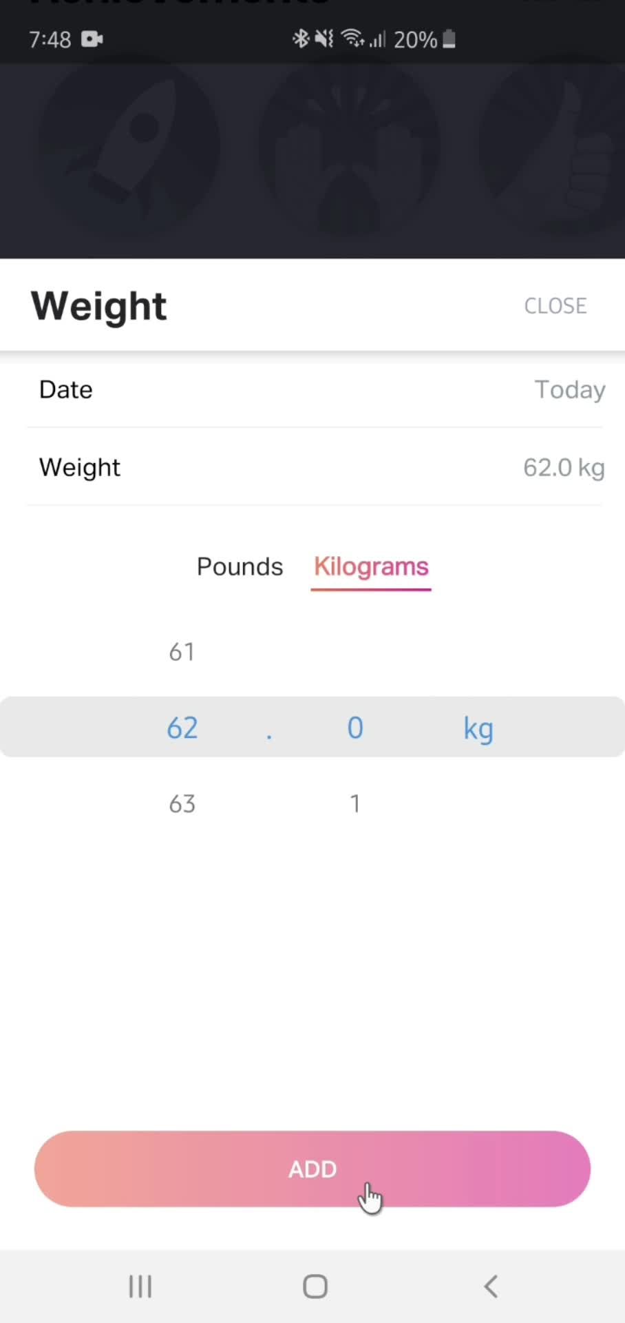 Logging your weight on FitOn video thumbnail