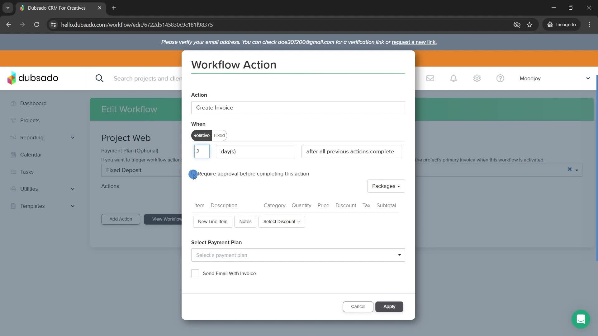 Creating a workflow screenshot