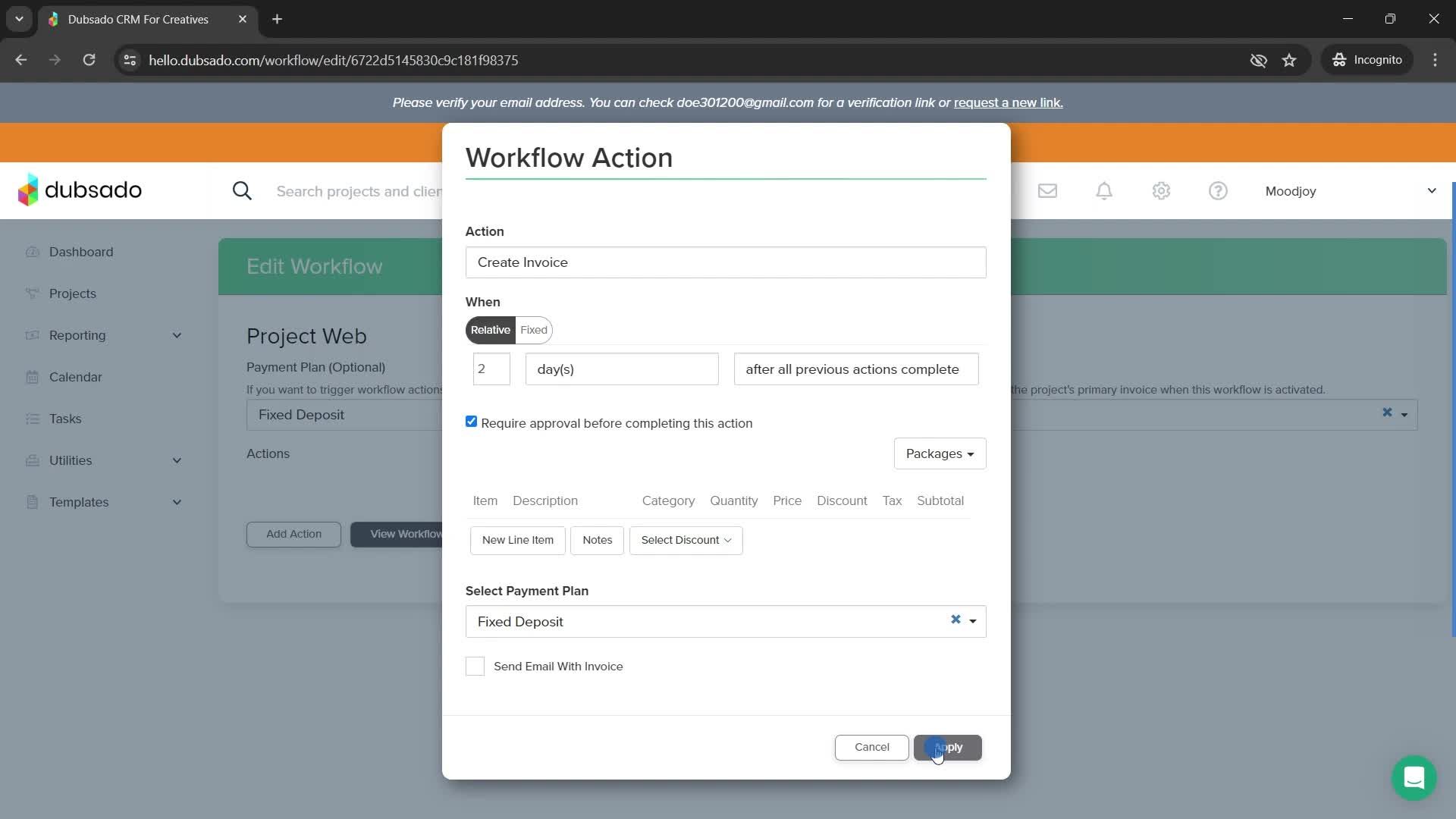 Creating a workflow screenshot